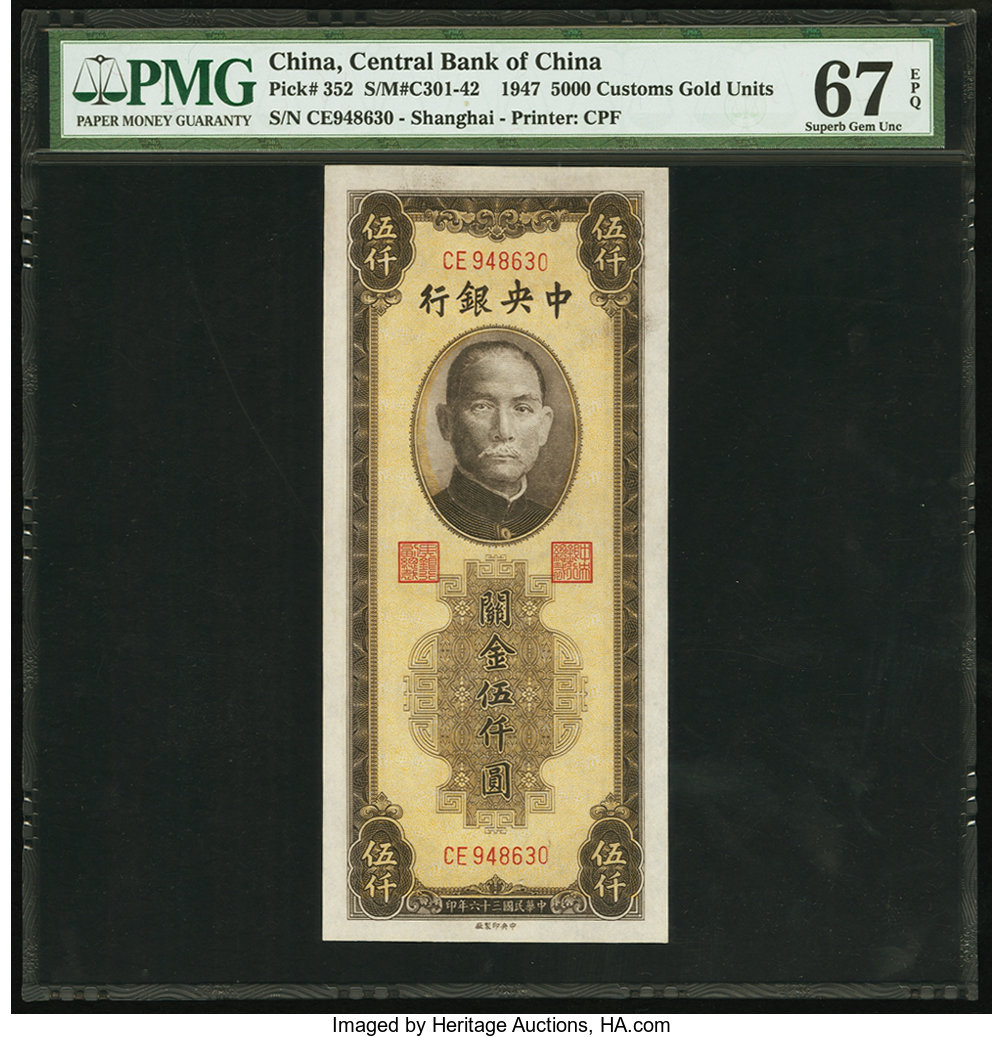image for: China National Banks  10,000 customs gold units(B3225b)