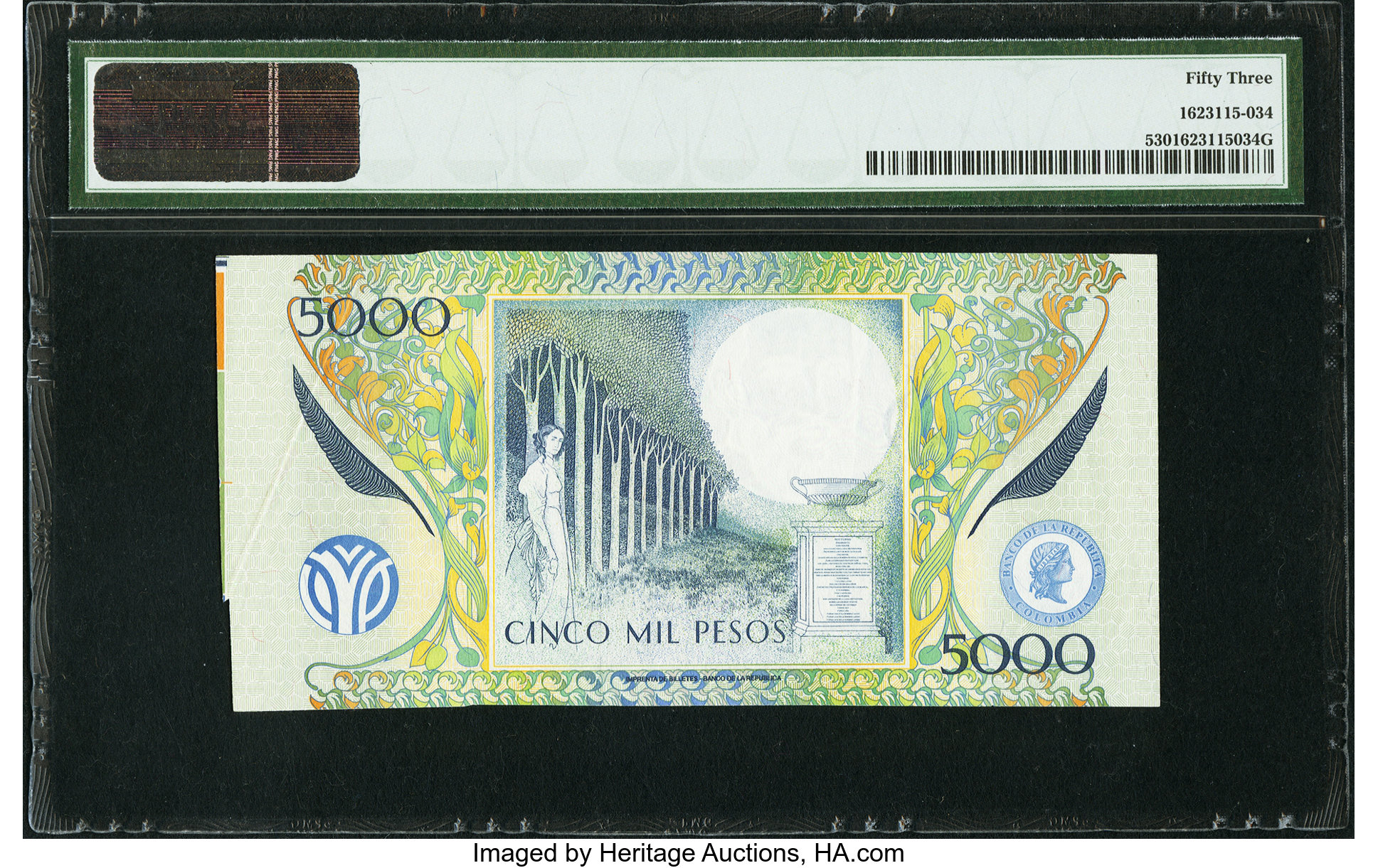 image for: Colombia  5,000 pesos (B989d)