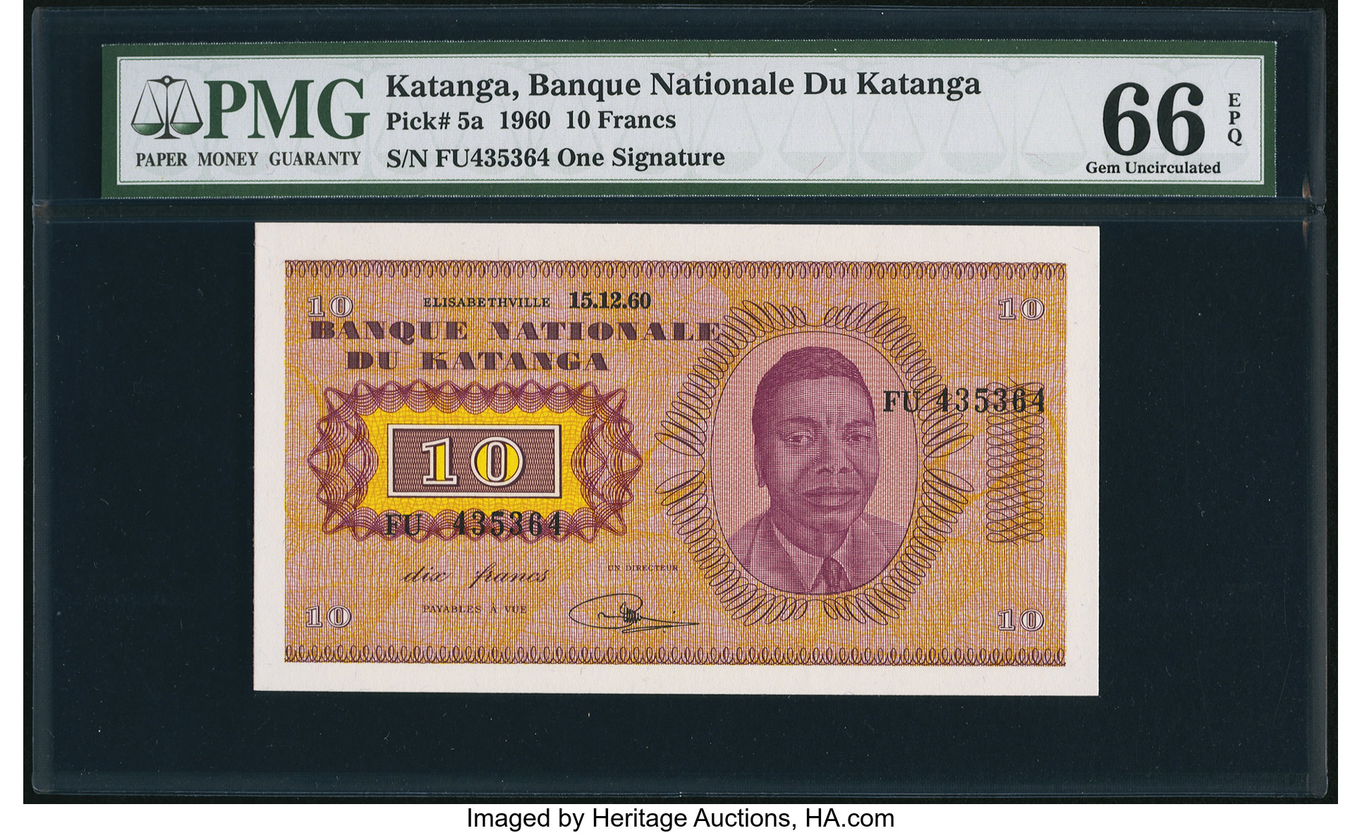 image for: Katanga  10 francs(B203b)