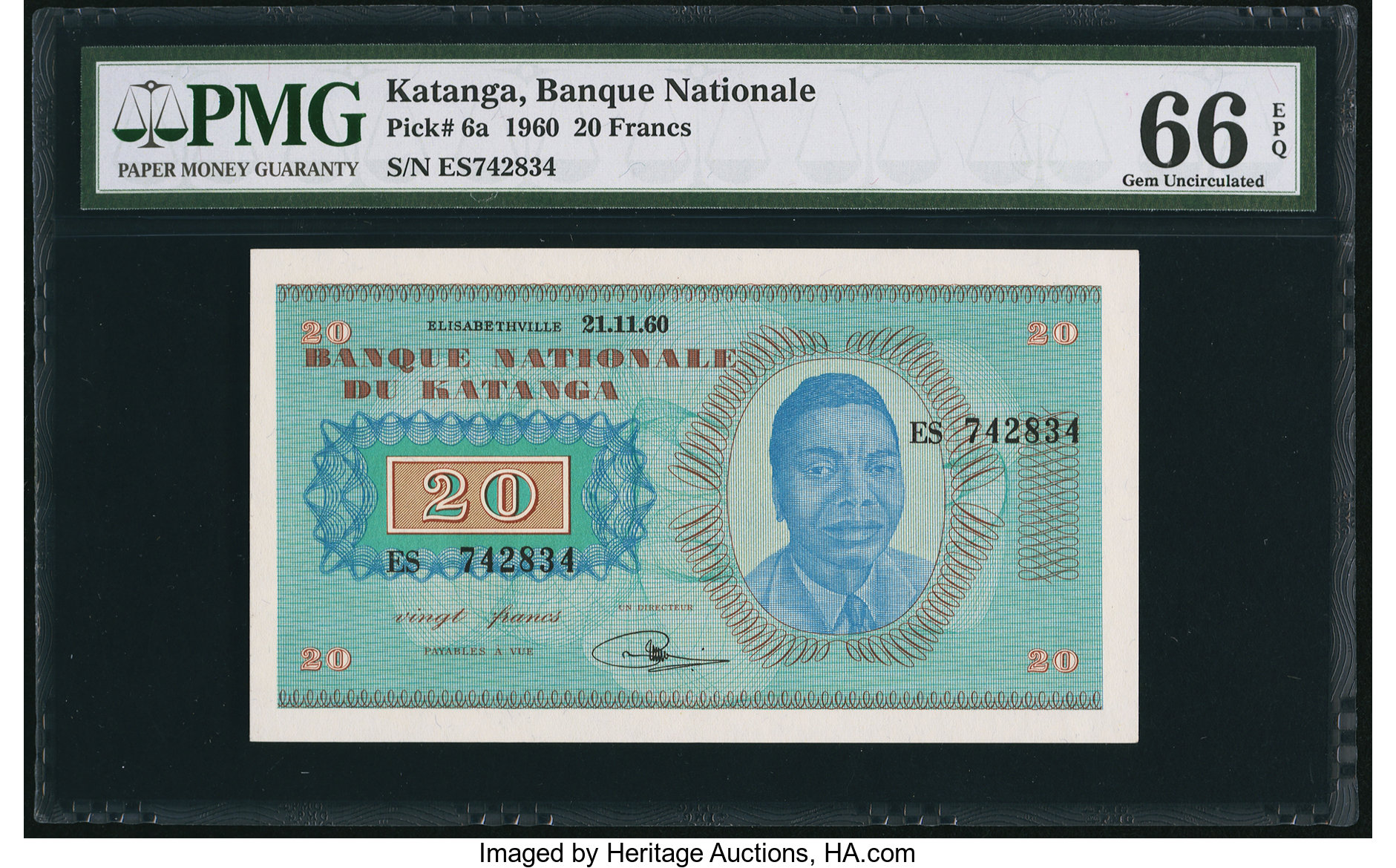 image for: Katanga  20 francs(B204s)