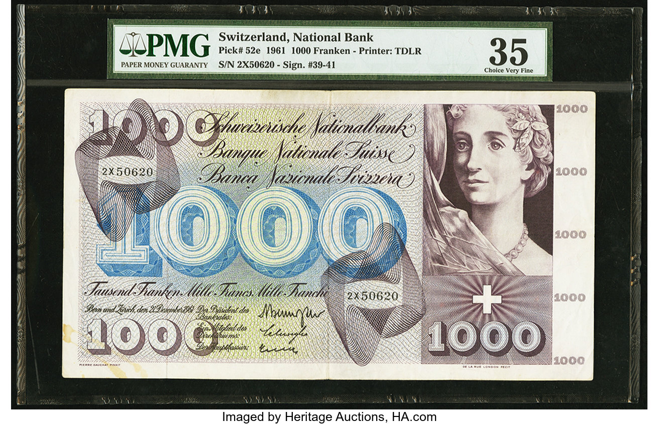 image for: Switzerland  1,000 francs (B336c)