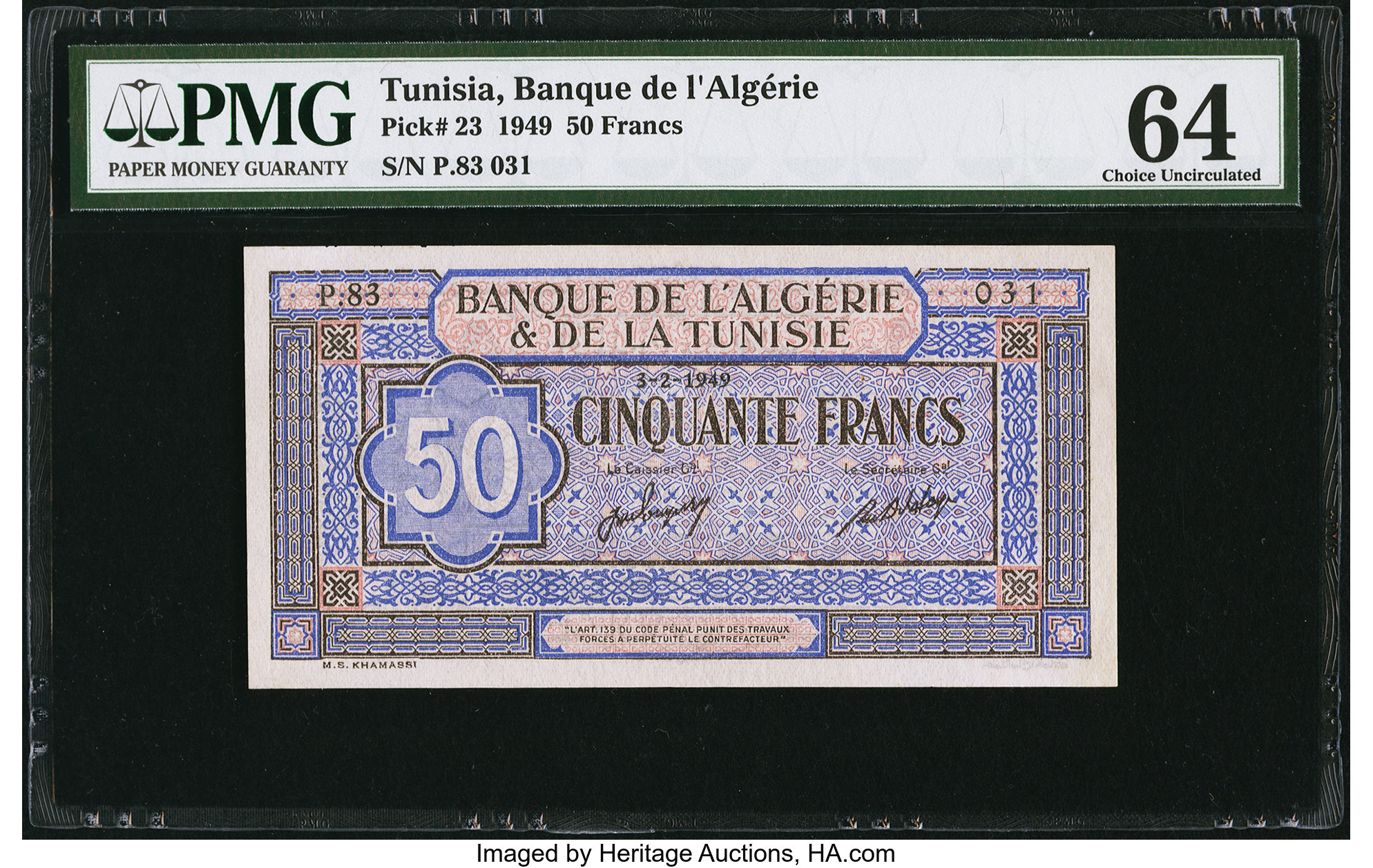 image for: Tunisia  50 francs(B301b)