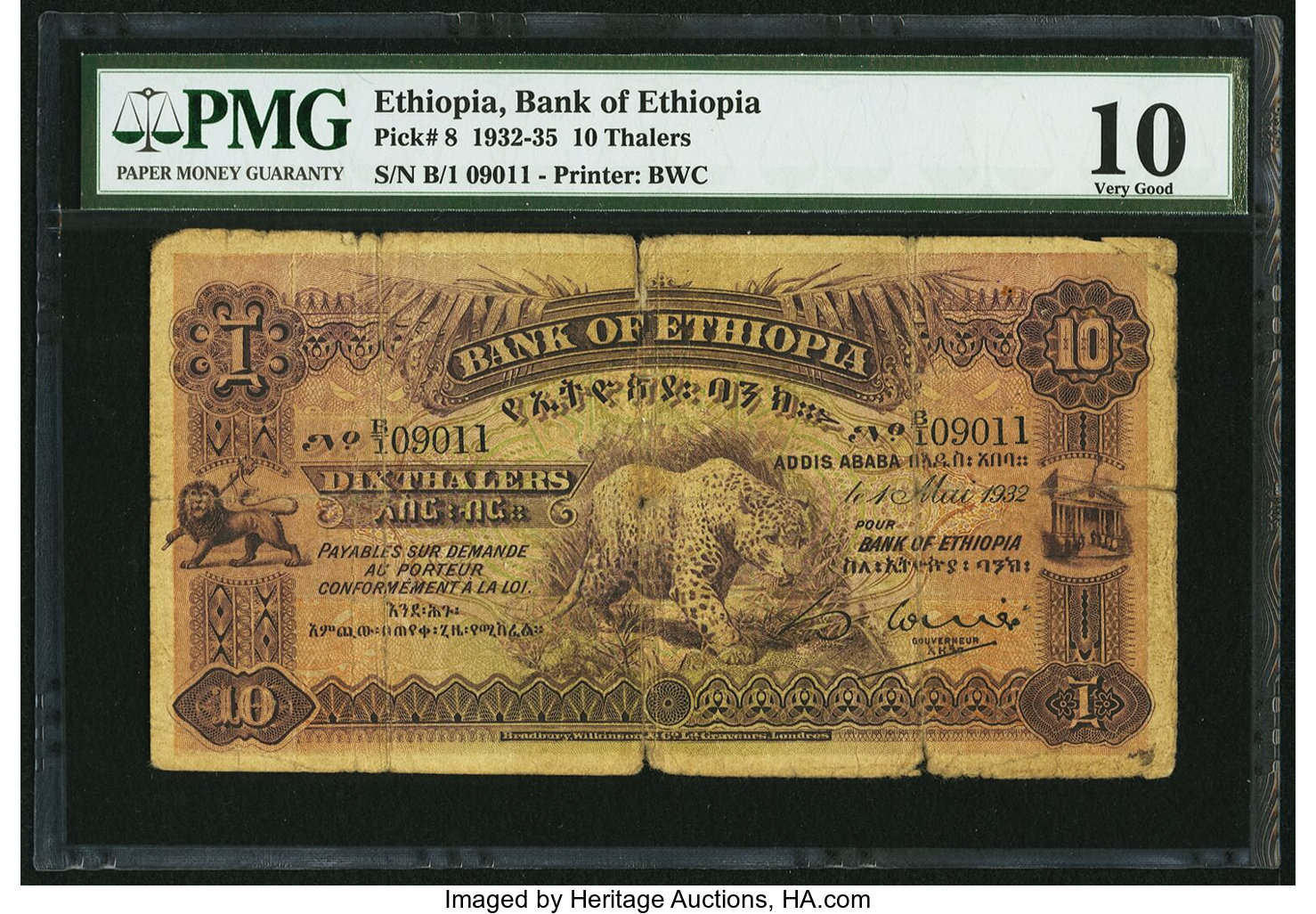 image for: Ethiopia  10 thalers(B103a)