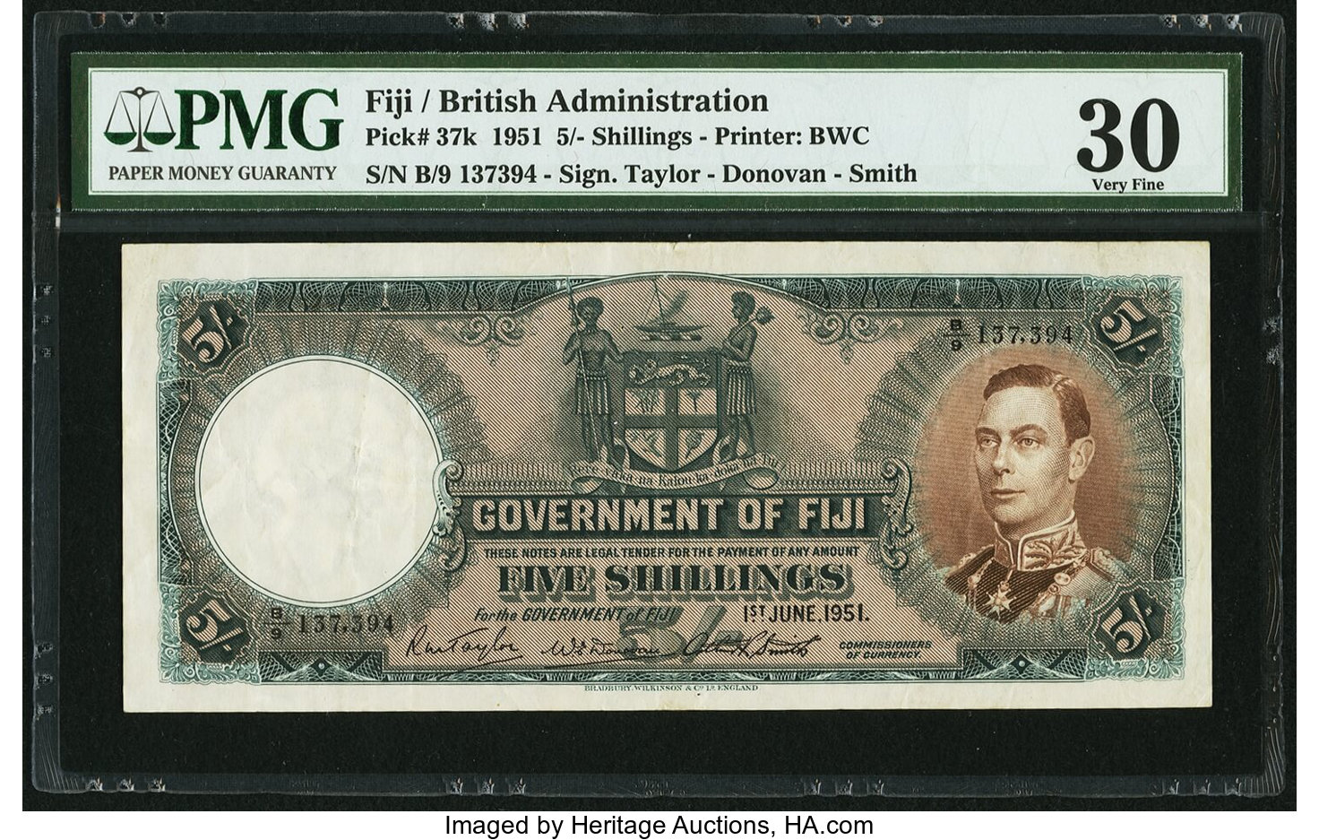 image for: Fiji  5 shillings(B313i)