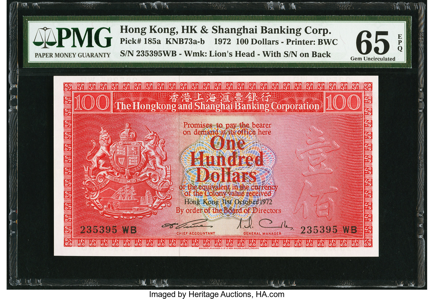 image for: Hong Kong  100 dollars (B667d)