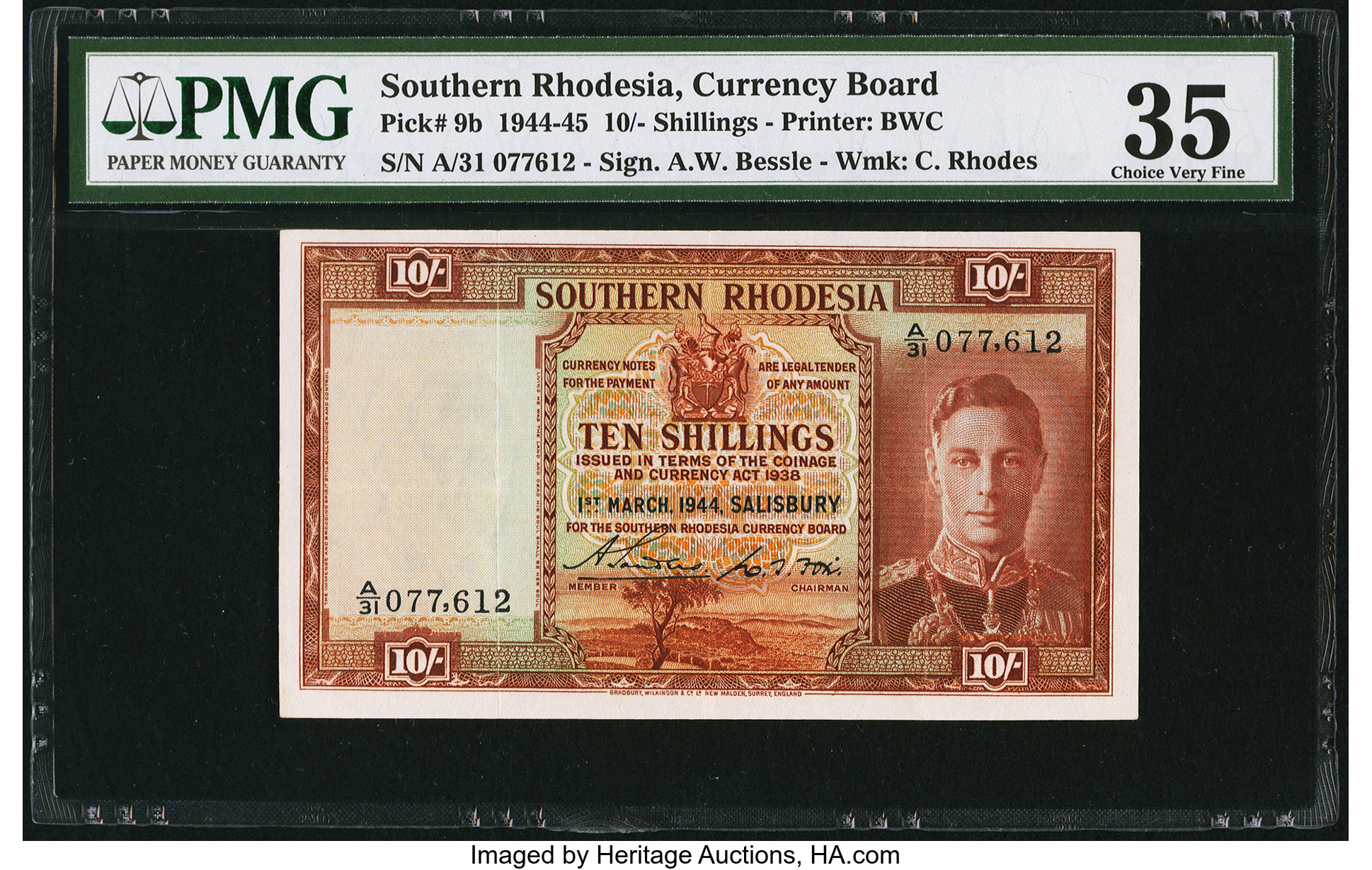 image for: Southern Rhodesia  10 shillings (B103h1)