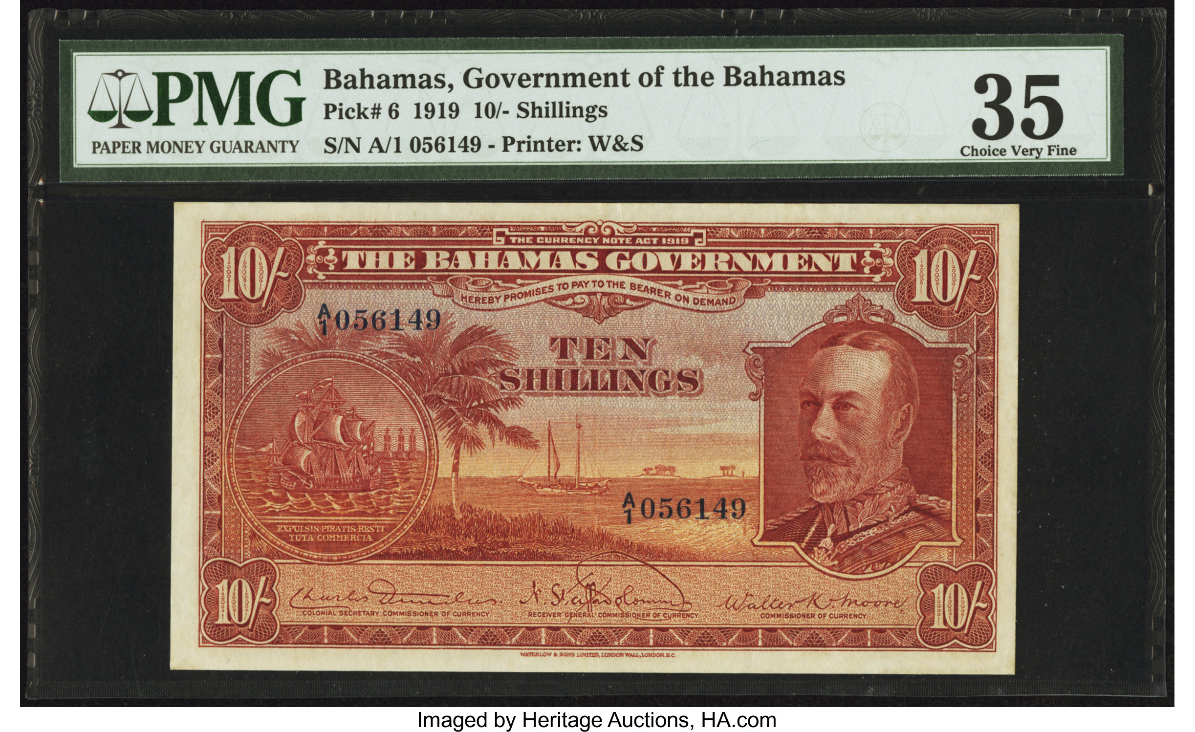 image for: Bahamas  10 shillings(B106a)