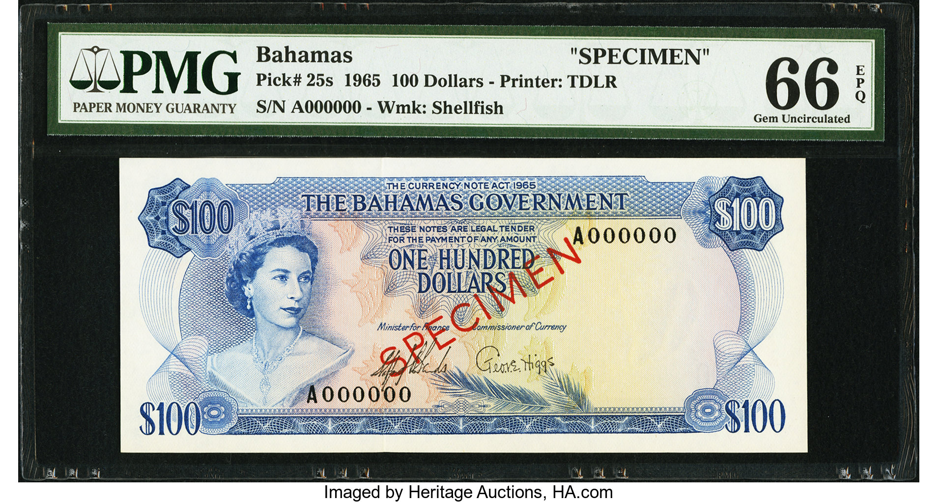 image for: Bahamas  100 dollars (B124a)