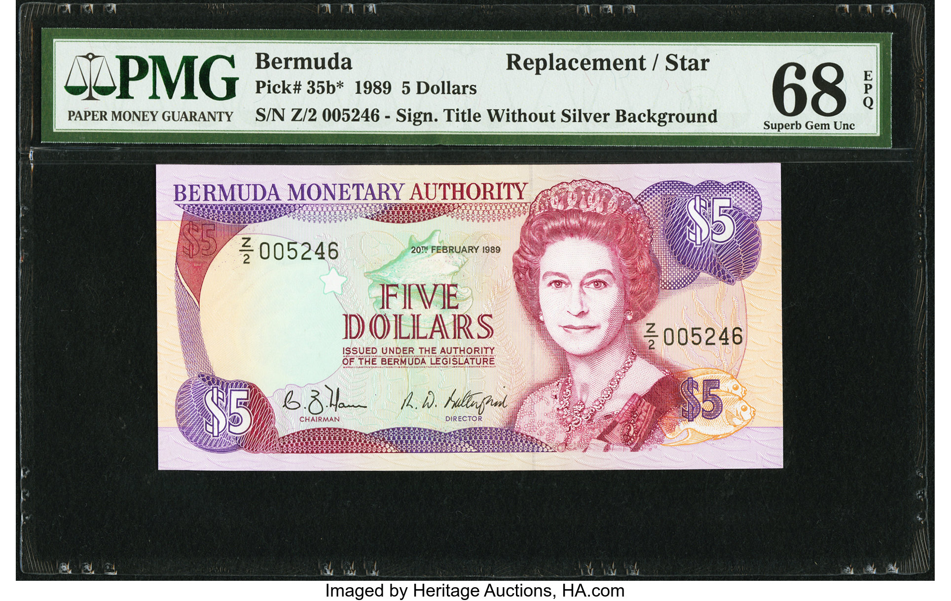 image for: Bermuda  5 dollars (B209a)