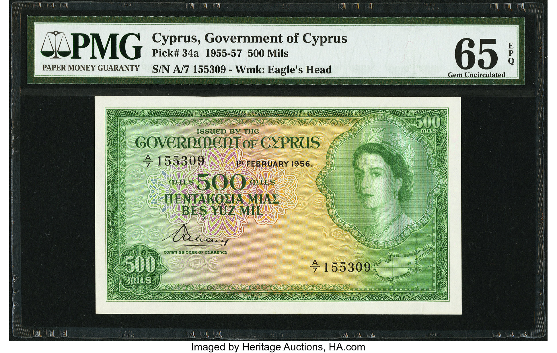 image for: Cyprus  500 mils (B134b)
