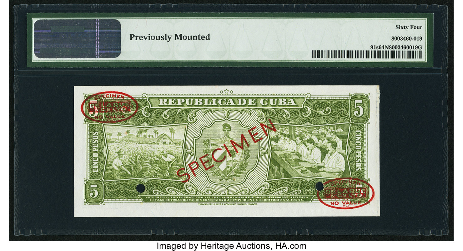 image for: Cuba  5 pesos (B814b)