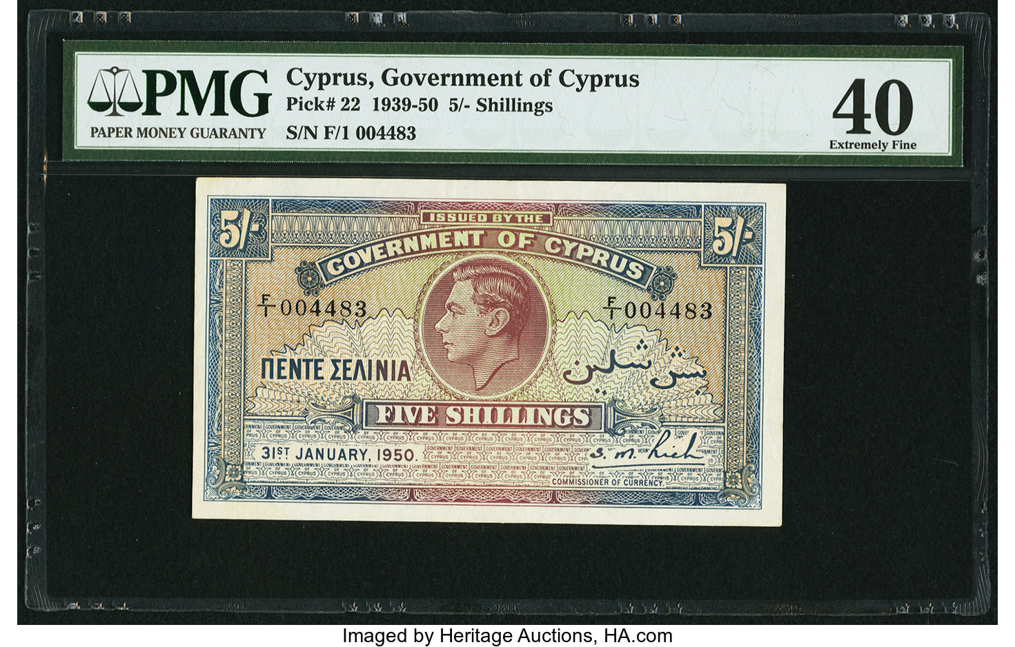 image for: Cyprus  5 shillings (B122ls1)