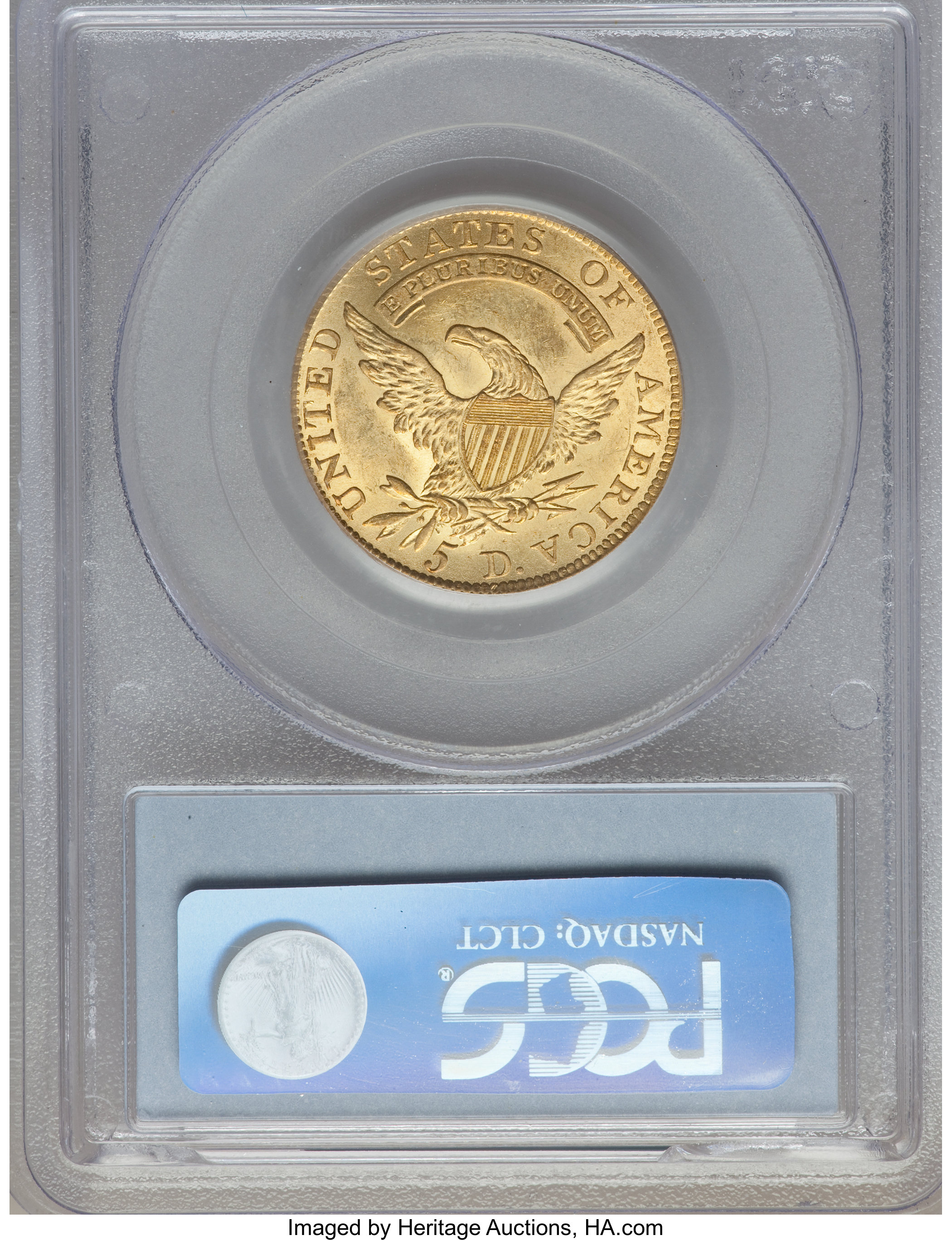 image for: 1808 $5 Wide 5D, BD-4, High R.3, AU58 PCGS. CAC....