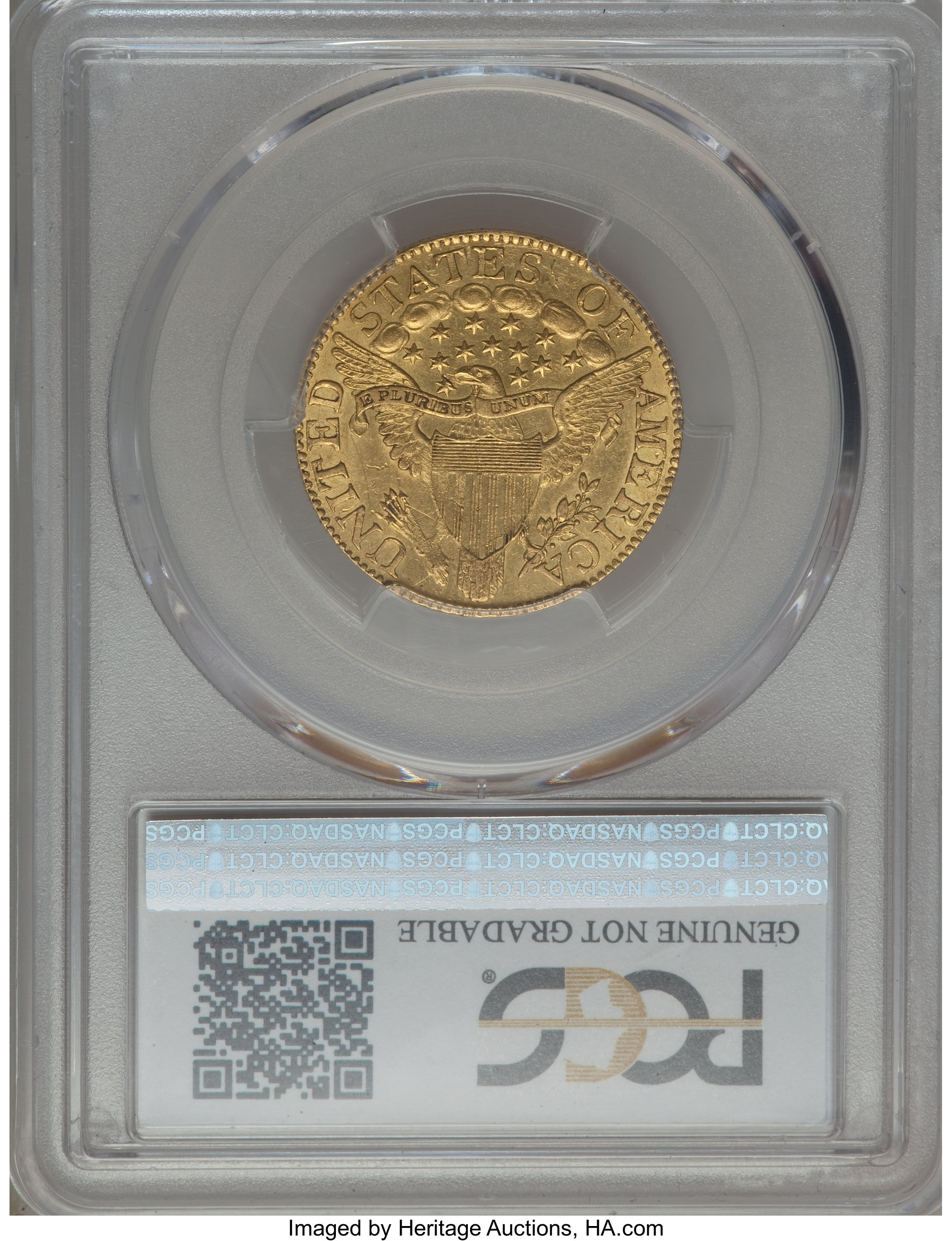 image for: 1803/2 $5 BD-1, R.4 -- Tooled -- PCGS Genuine. AU Details....