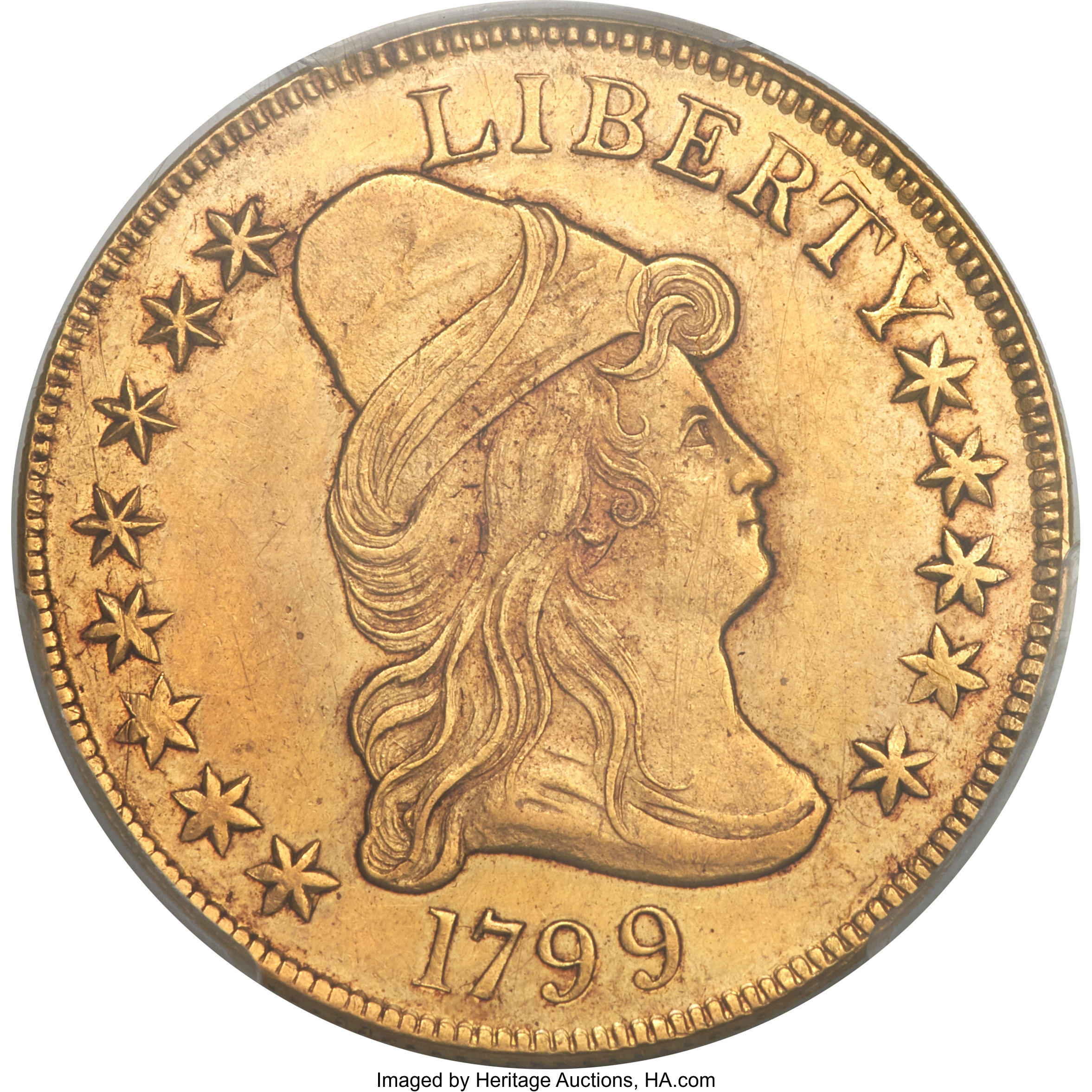 image for: 1799 $10 Small Obverse Stars, BD-2, High R.5 -- Altered Surfaces -- PCGS Genuine. AU Details....