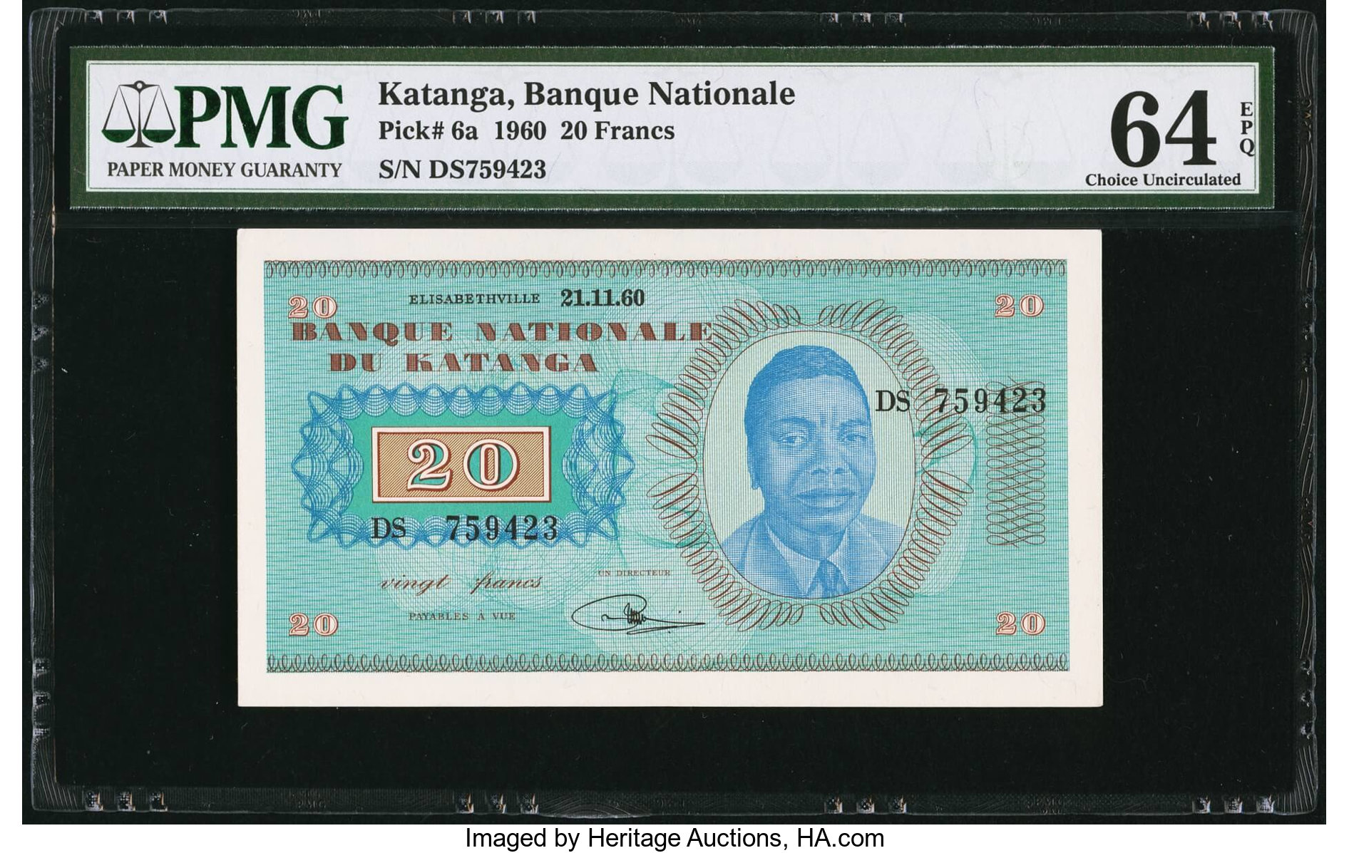 image for: Katanga  20 francs(B202s)