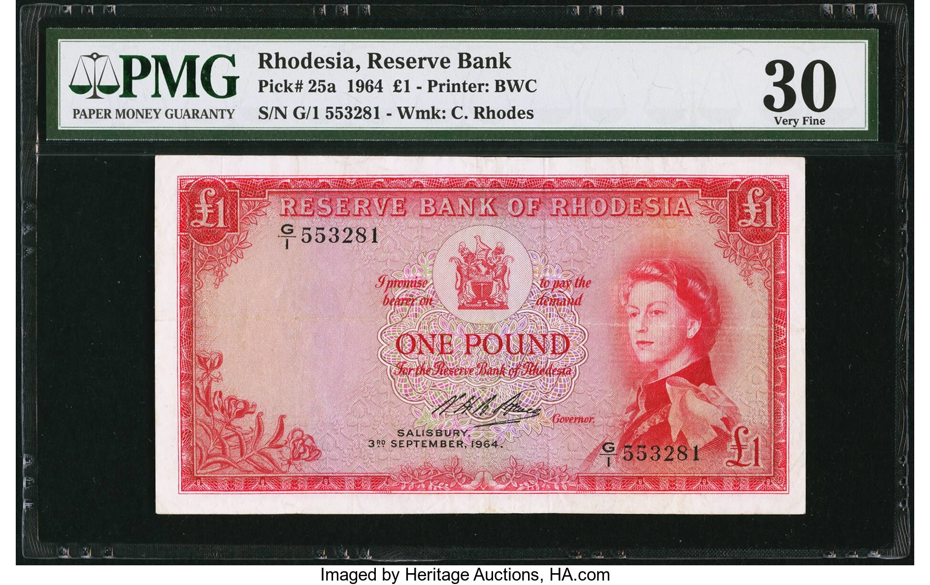 image for: Rhodesia  1 pound(B102e)