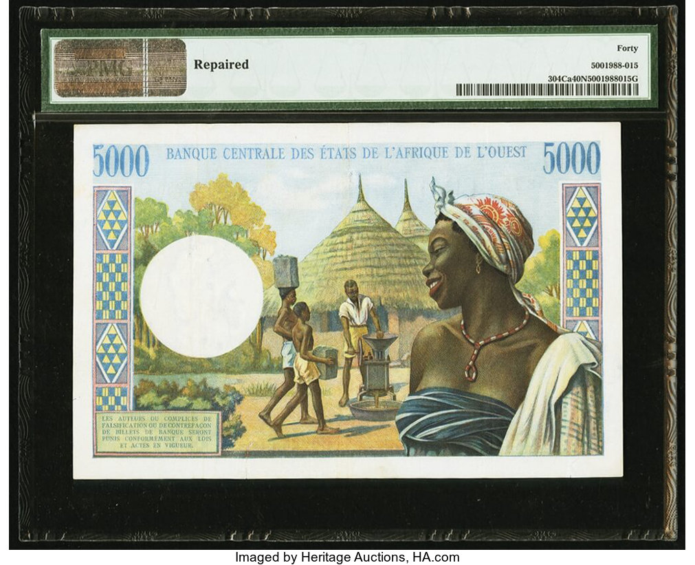 image for: West African States  5,000 francs (B109Cf)