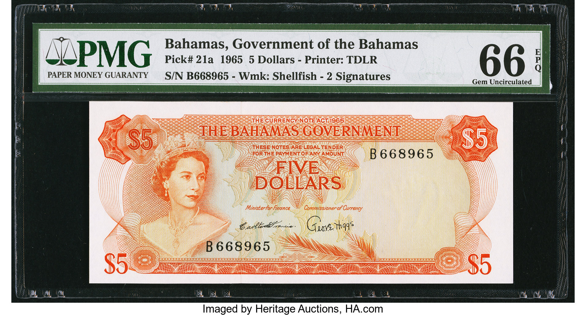image for: Bahamas  5 dollars (B120z)
