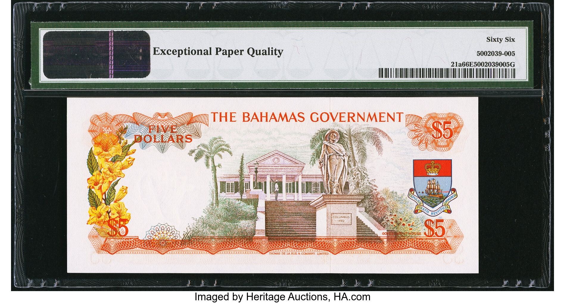 image for: Bahamas  5 dollars (B120b)