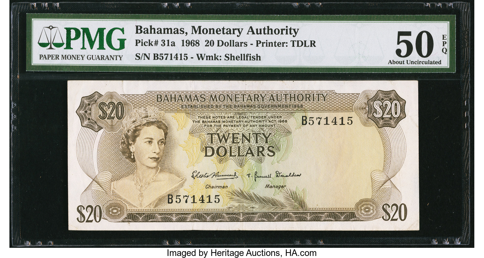 image for: Bahamas  20 dollars (B206az)