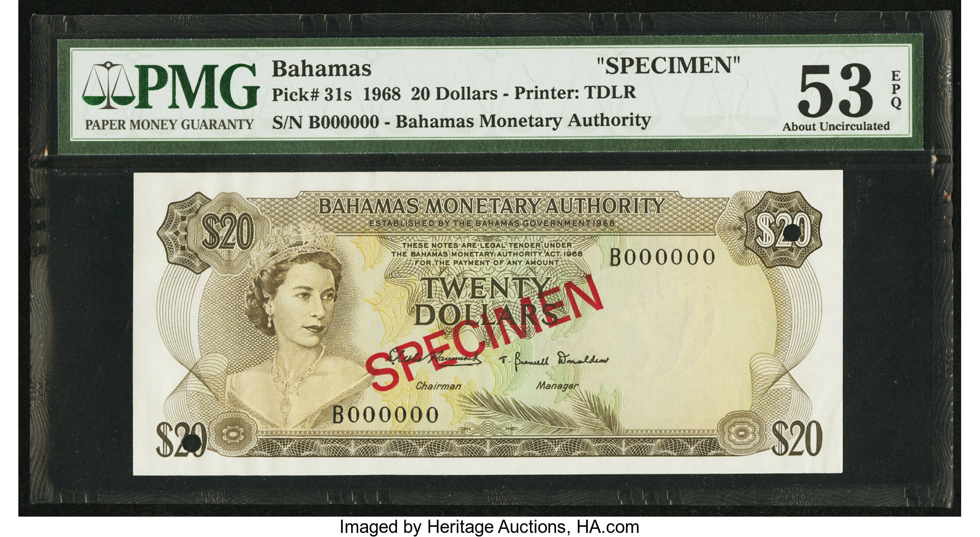 image for: Bahamas  20 dollars (B206as2)