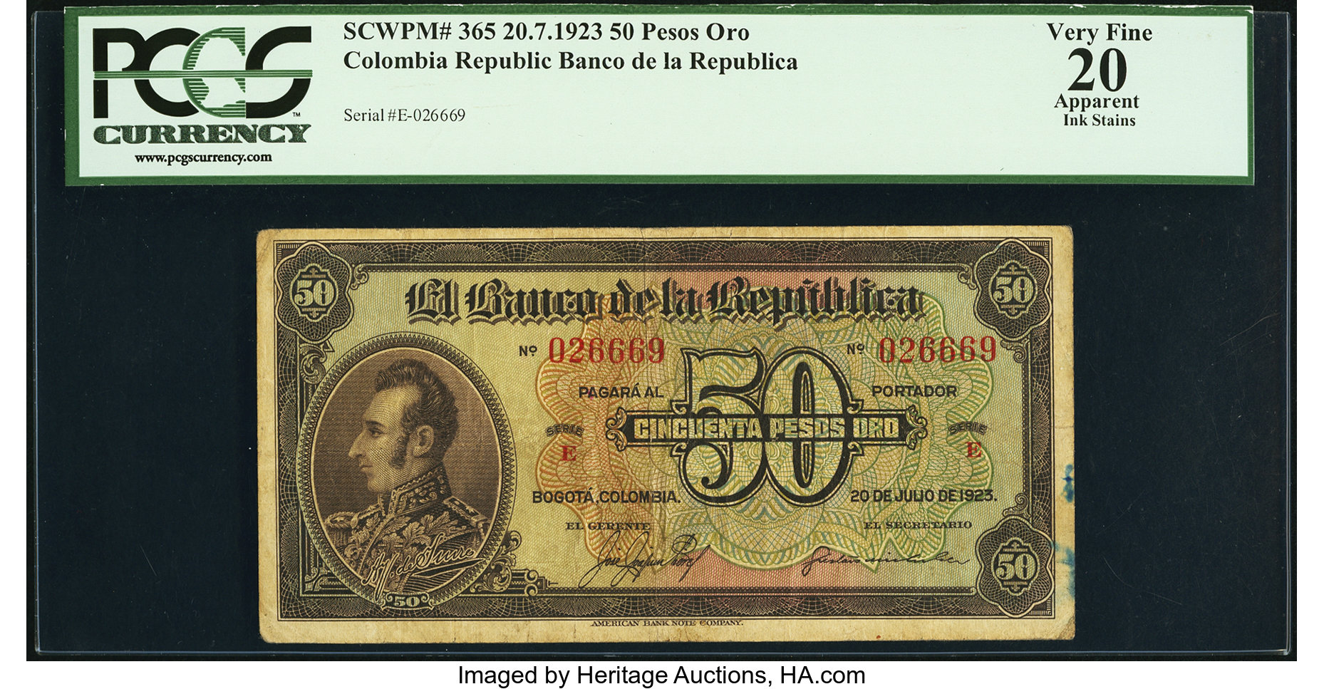 image for: Colombia  50 pesos oro(B909ap1)