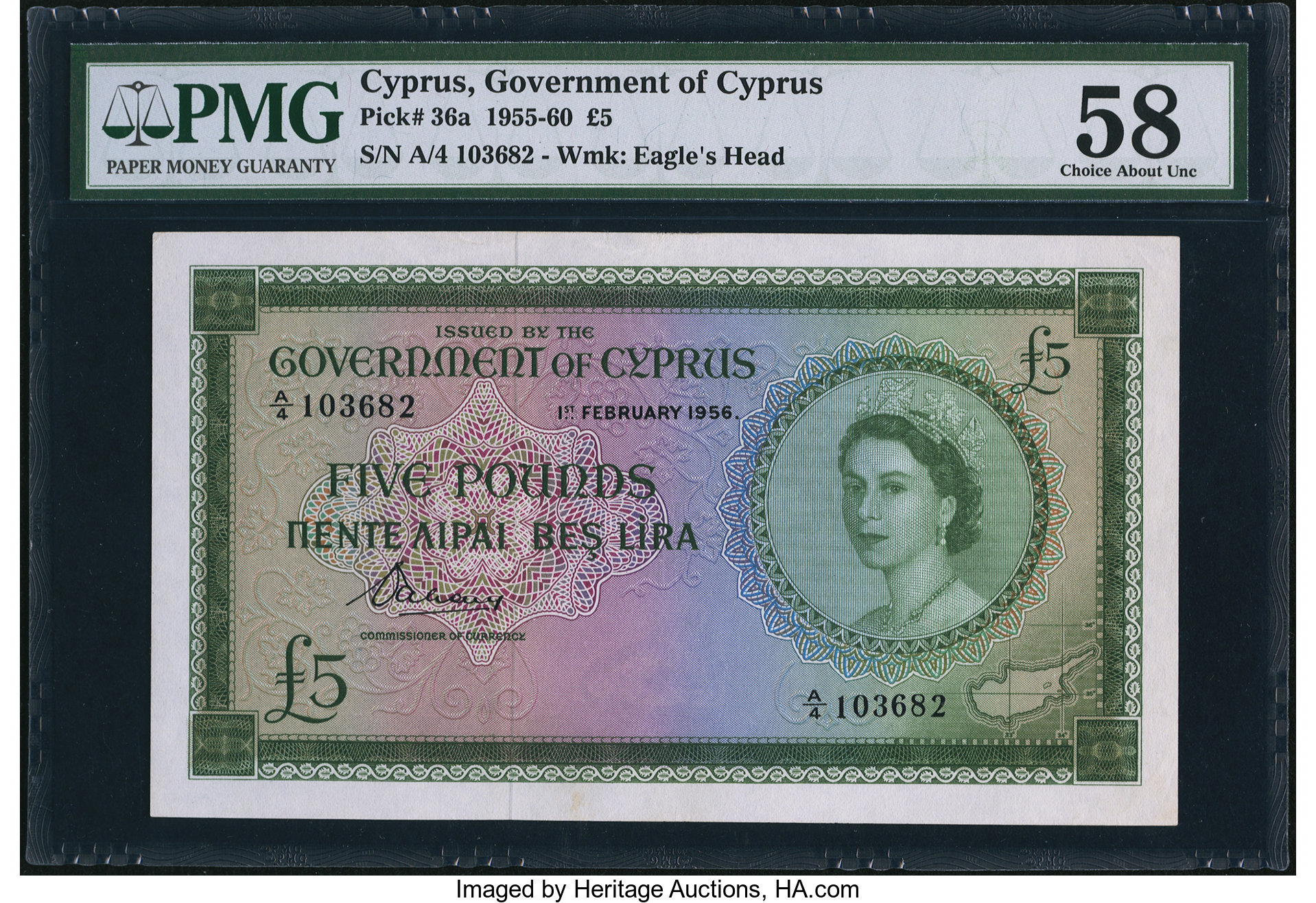 image for: Cyprus  5 pounds (B136a)