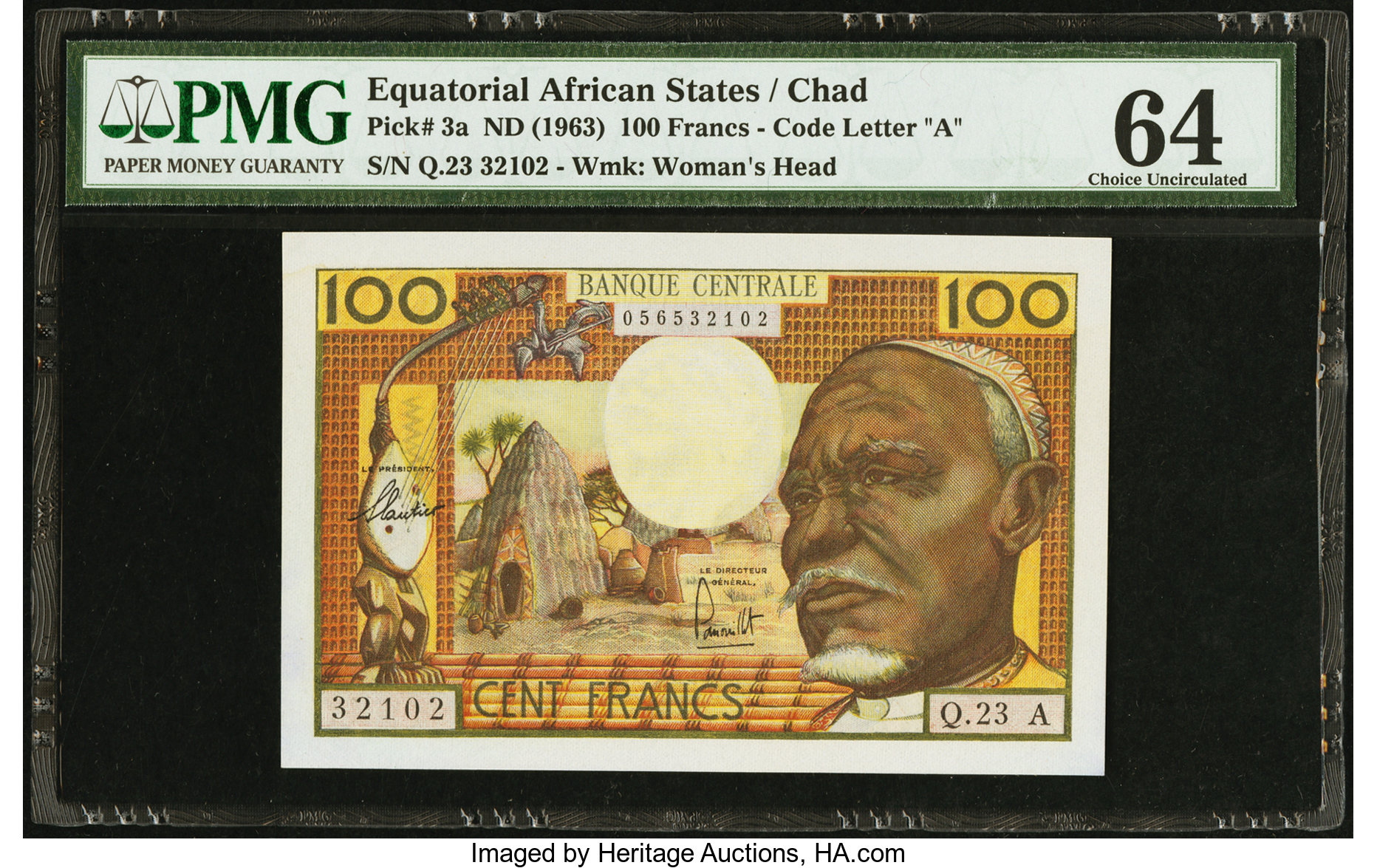 image for: Equatorial African States  100 francs(B201d)