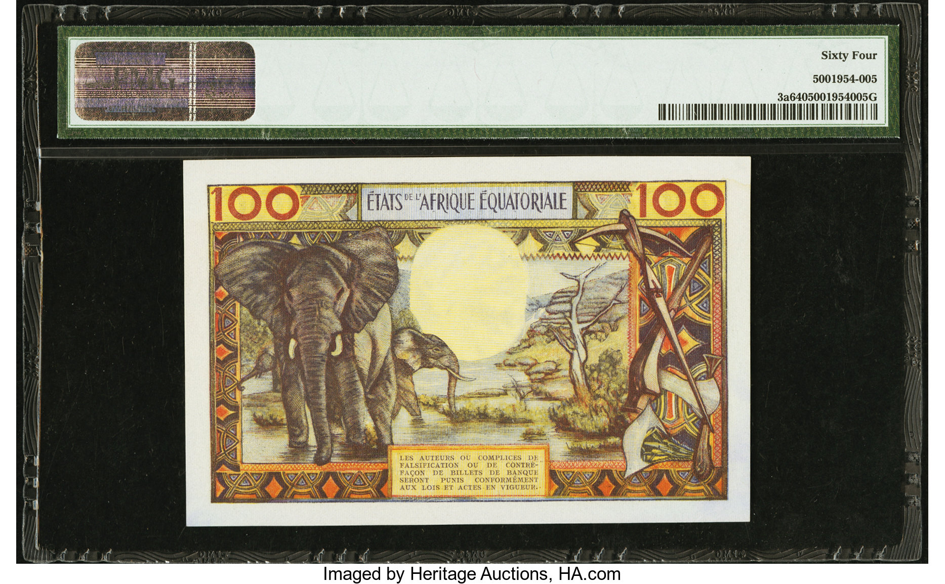 image for: Equatorial African States  100 francs(B201d)