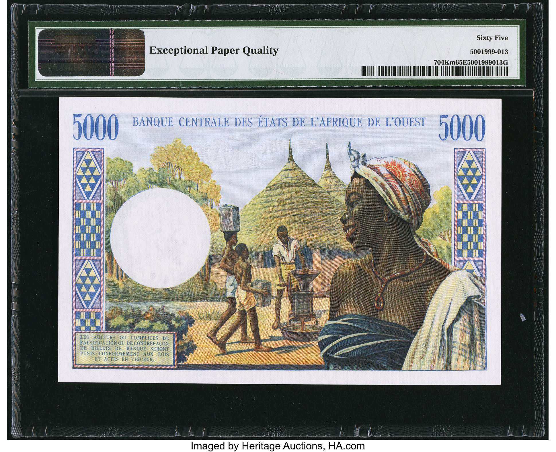 image for: West African States  5,000 francs (B109Ki)