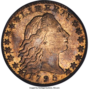 image for: 1795 H10C V-4, LM-10, R.3, XF40 PCGS. An intriguing early die state example of this variety, with no cud atop the TY in LIB...