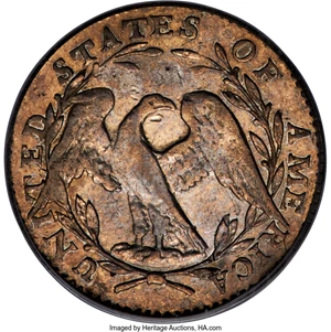 image for: 1795 H10C V-4, LM-10, R.3, XF40 PCGS. An intriguing early die state example of this variety, with no cud atop the TY in LIB...
