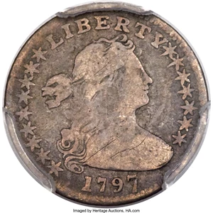 image for: 1797 H10C 16 Stars, V-4, LM-2, R.4, VG8 PCGS. CAC....