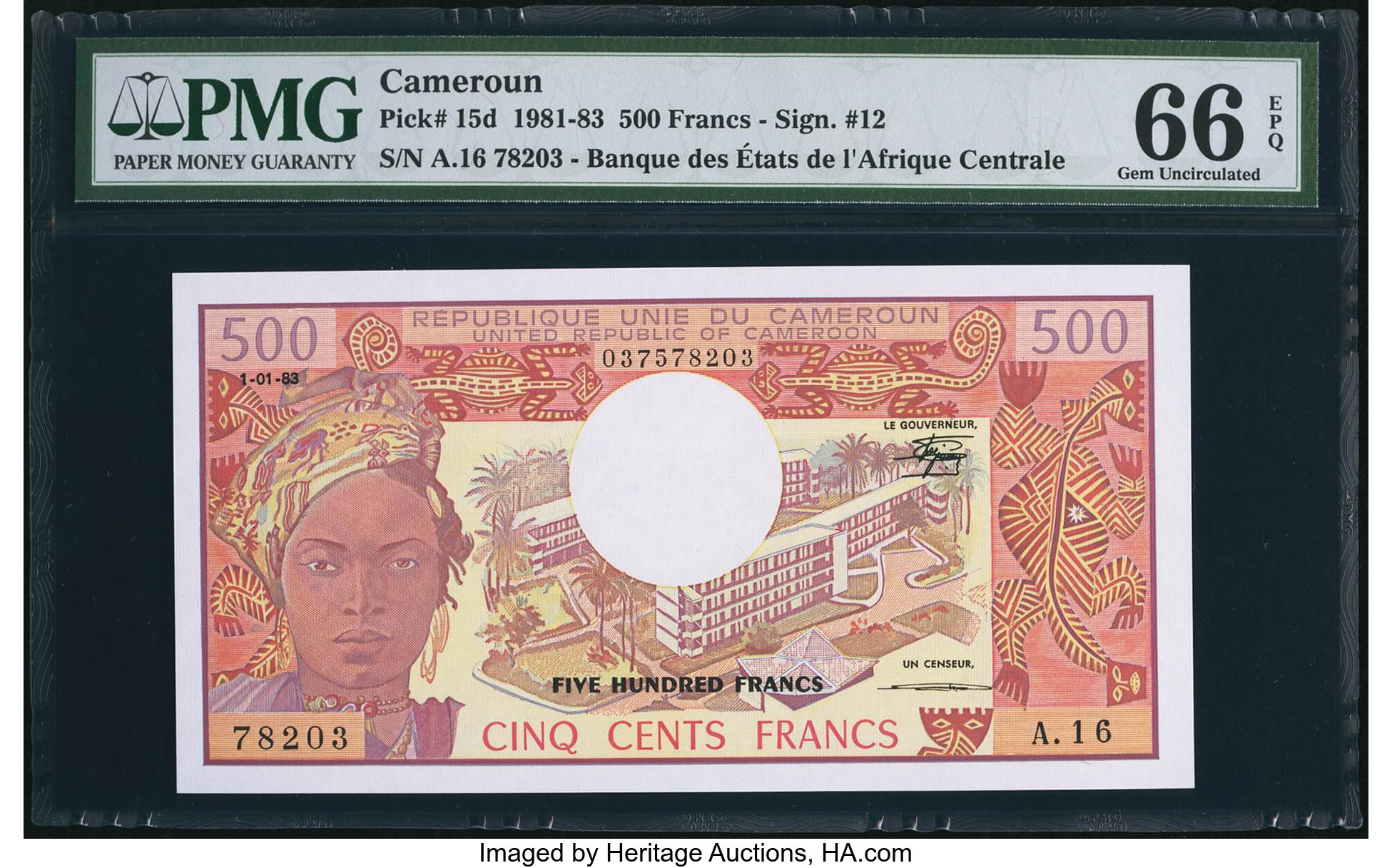 image for: Cameroon  500 francs(B401es)