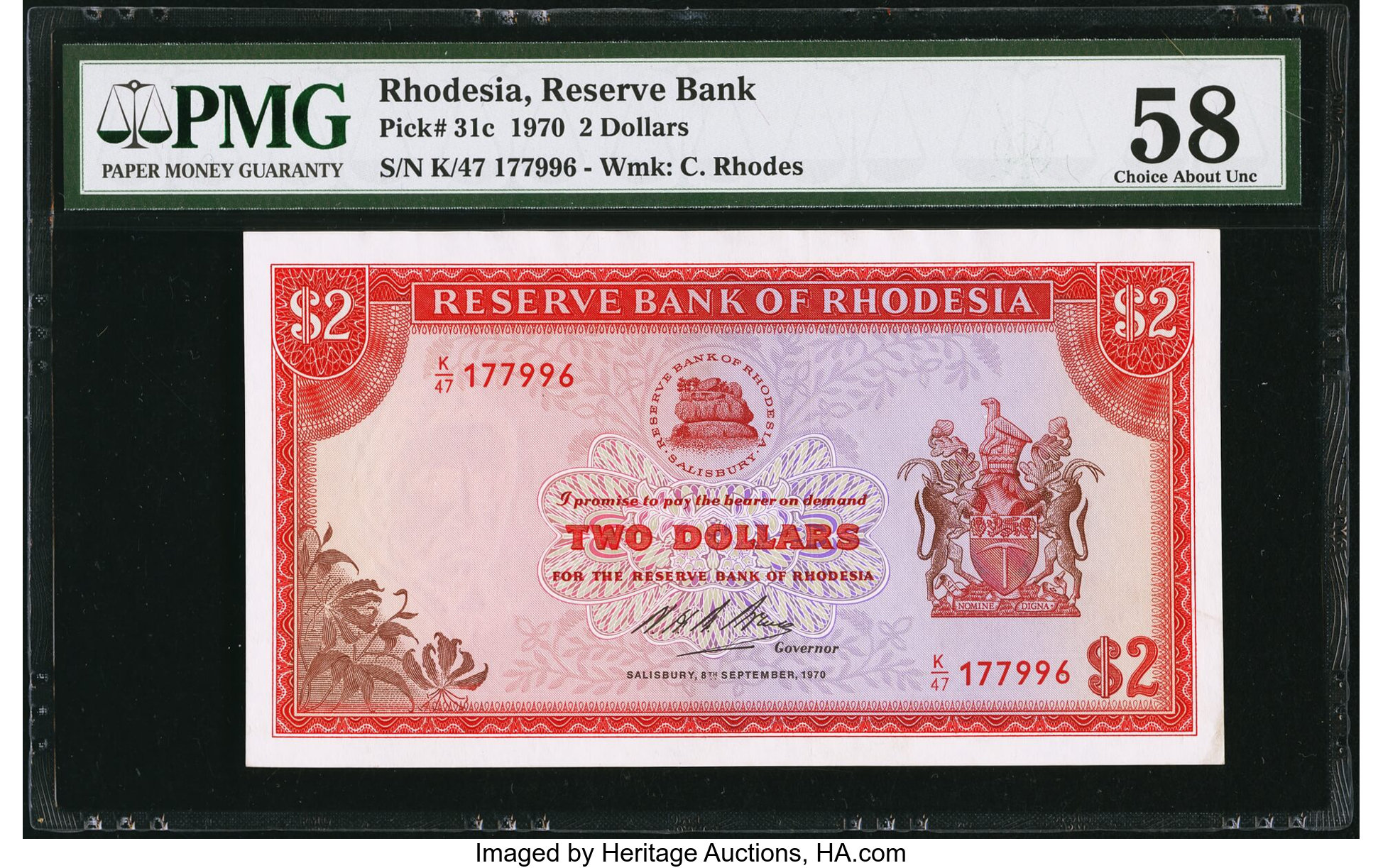 image for: Rhodesia  2 dollars(B108f)