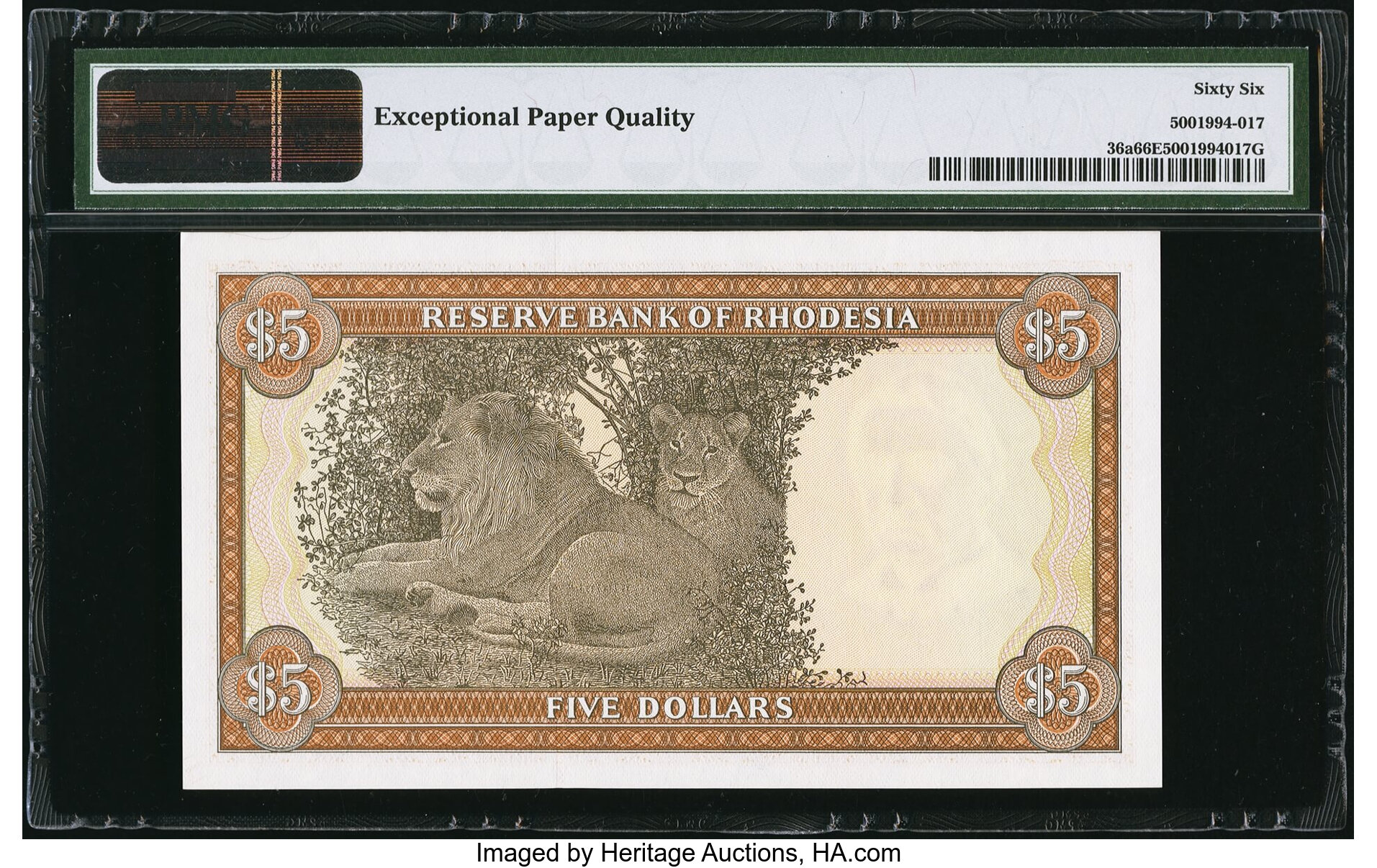 image for: Rhodesia  5 dollars(B109b)