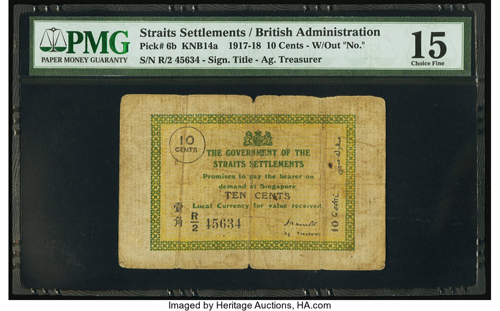 image for: Straits Settlements  10 cents(B115b)