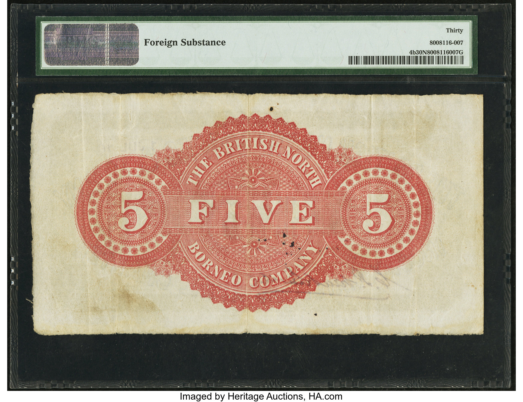 image for: British North Borneo  5 dollars(B107b)