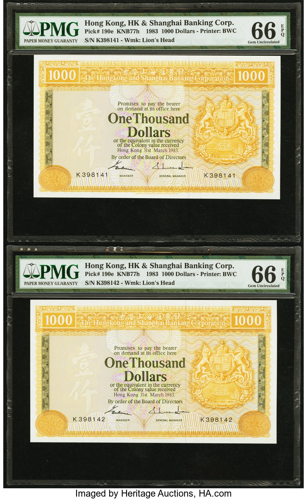 image for: Hong Kong  1,000 dollars (B671cs)
