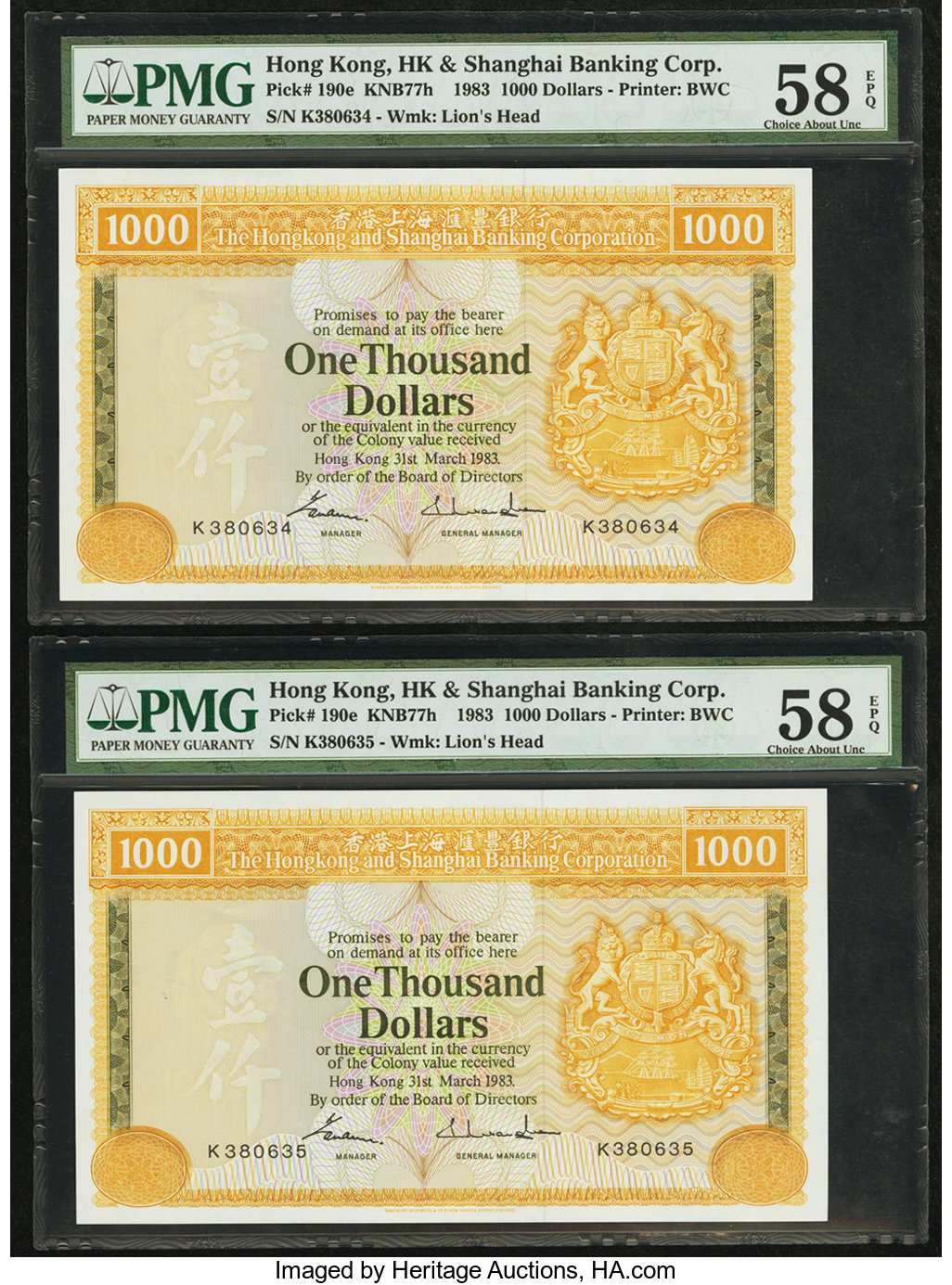 image for: Hong Kong  1,000 dollars (B671a)