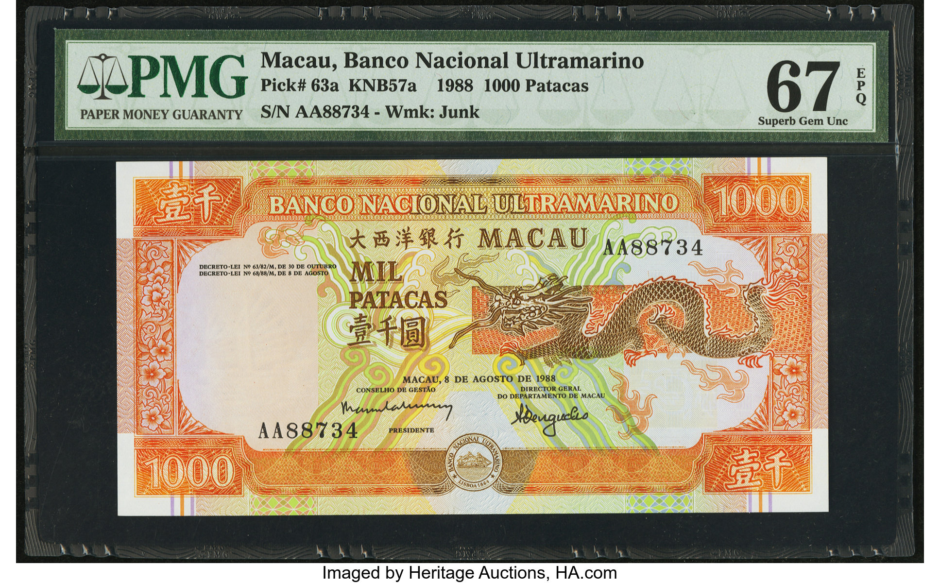 image for: Macau  1,000 patacas (B066a)