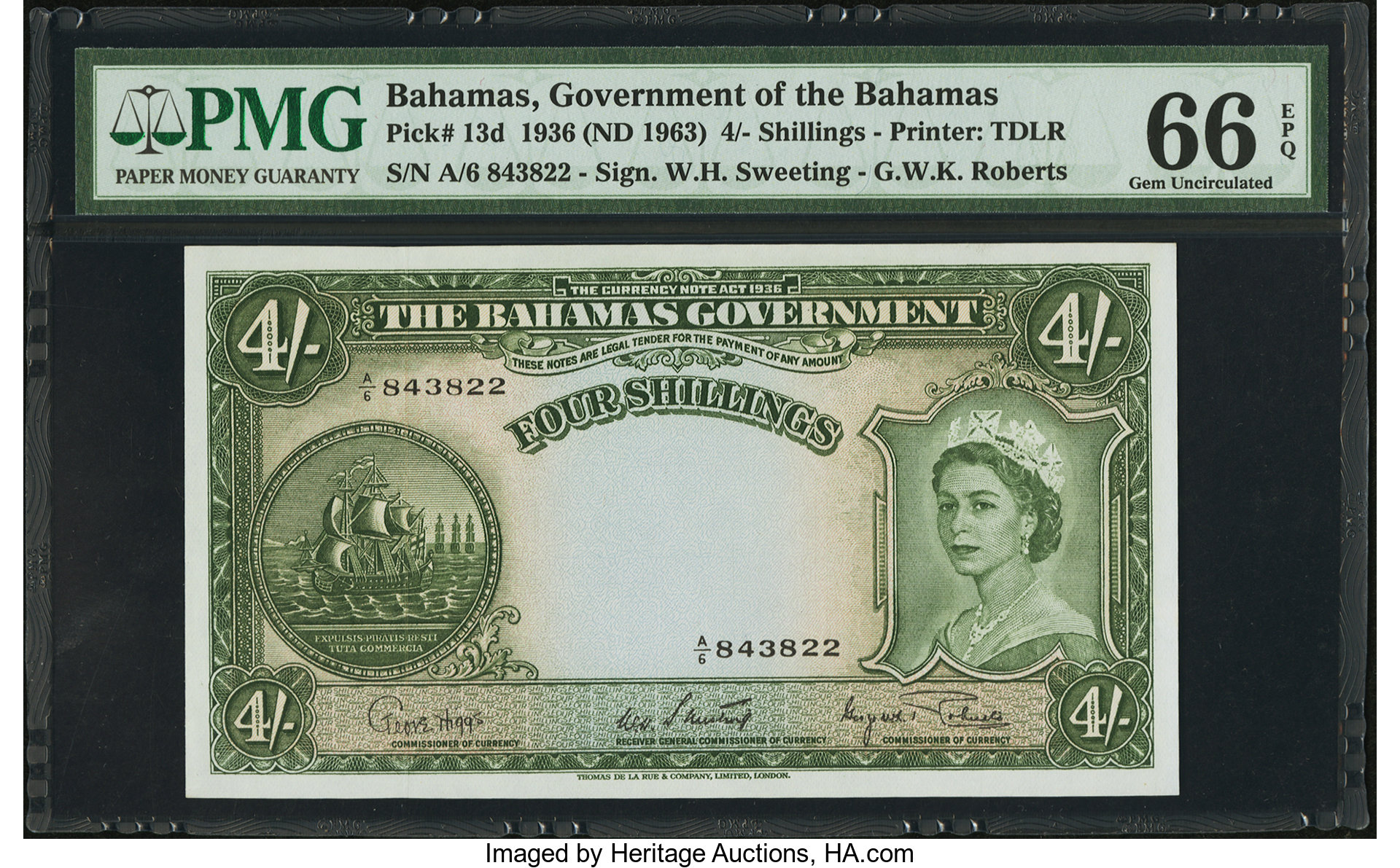image for: Bahamas  4 shillings(B112bs)