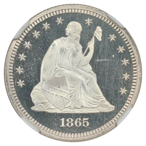 image for: 1865 25c NGC Proof 64 UCAM