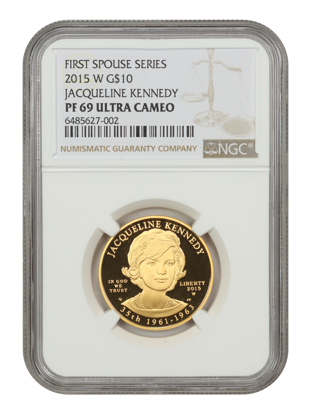 image for: 2015-W Jacqueline Kennedy $10 PCGS Proof 69 DCAM (Box and COA)