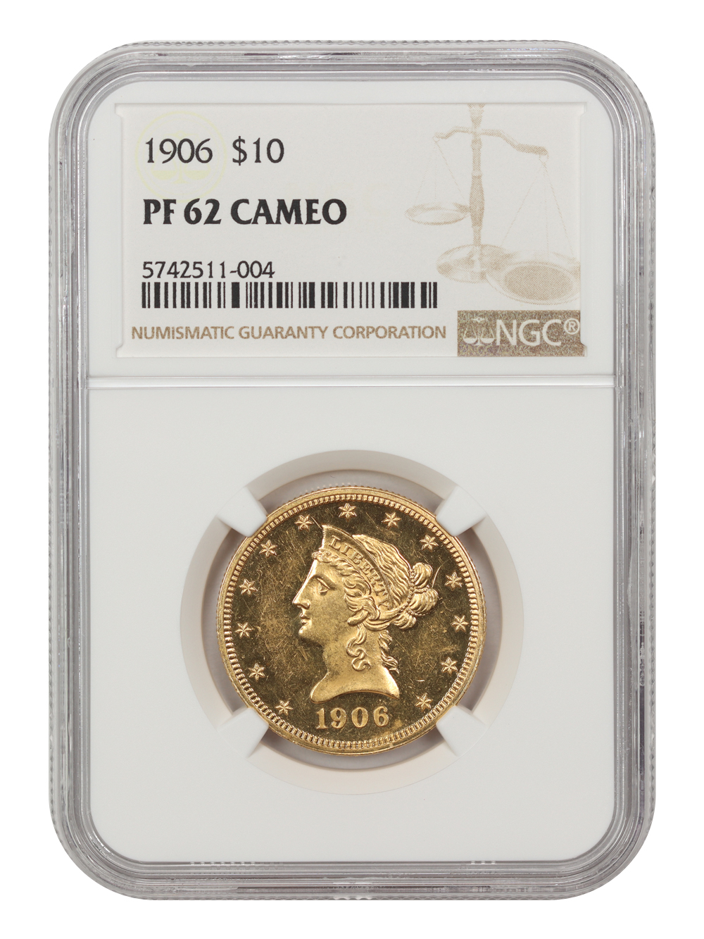 image for: 1906 $10 NGC Proof 62 CAM