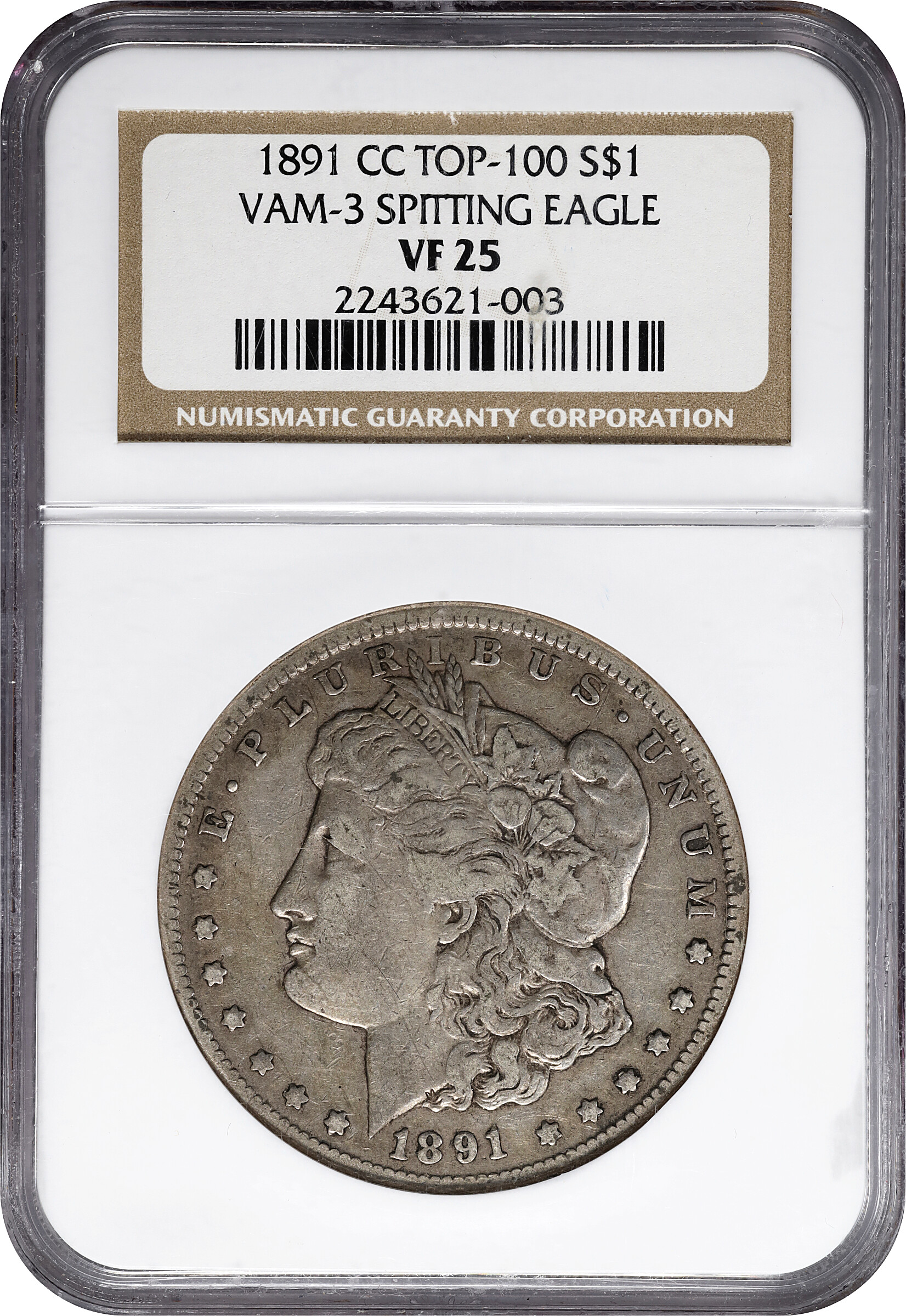 1891-CC $1  Spitting Eagle, VAM-3 VG10 thumbnail 11