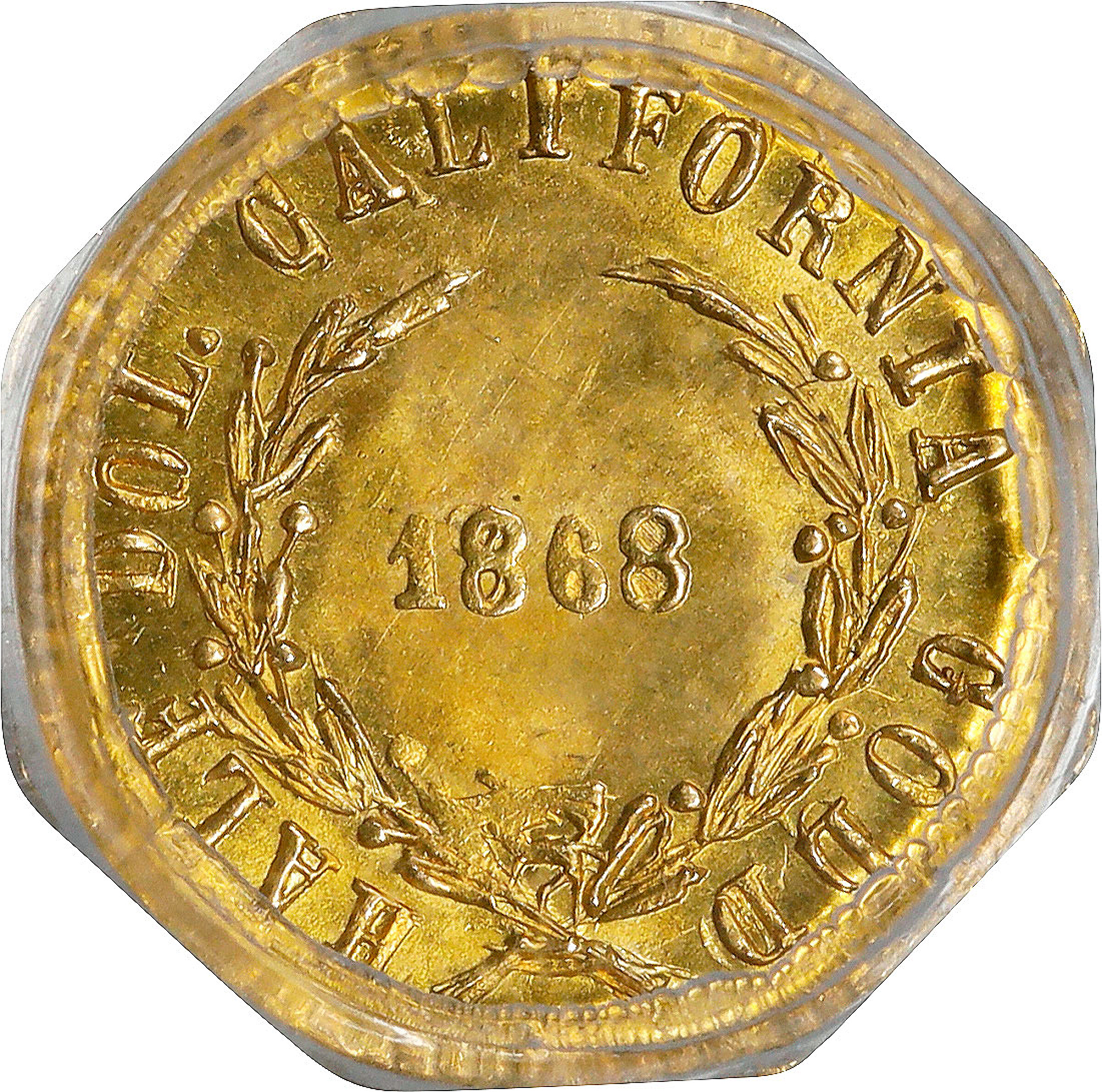 image for: 1868 Octagonal 50 Cents. BG-1303. Rarity-4. Liberty Head. MS-64 (PCGS).