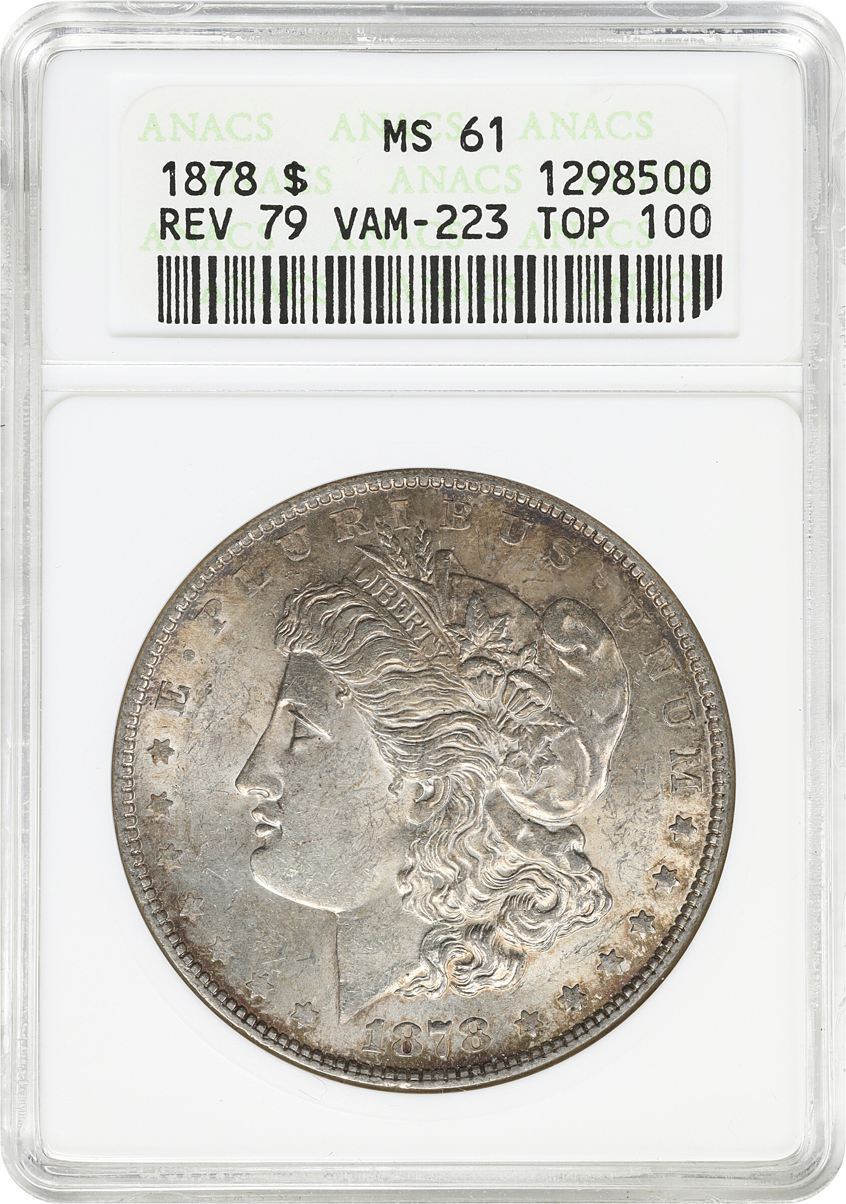 1878 7TF $1  Reverse of 1879, Washed Out L, VAM-223 MS60 thumbnail 7