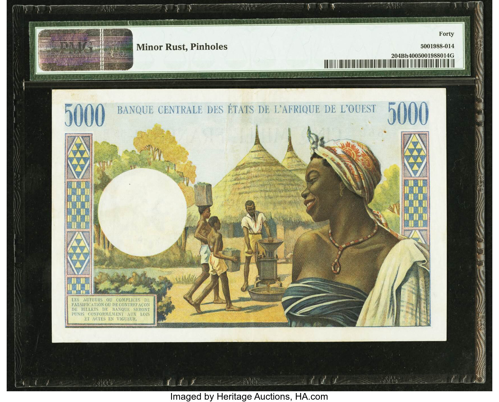 image for: West African States  5,000 francs (B109Ba)